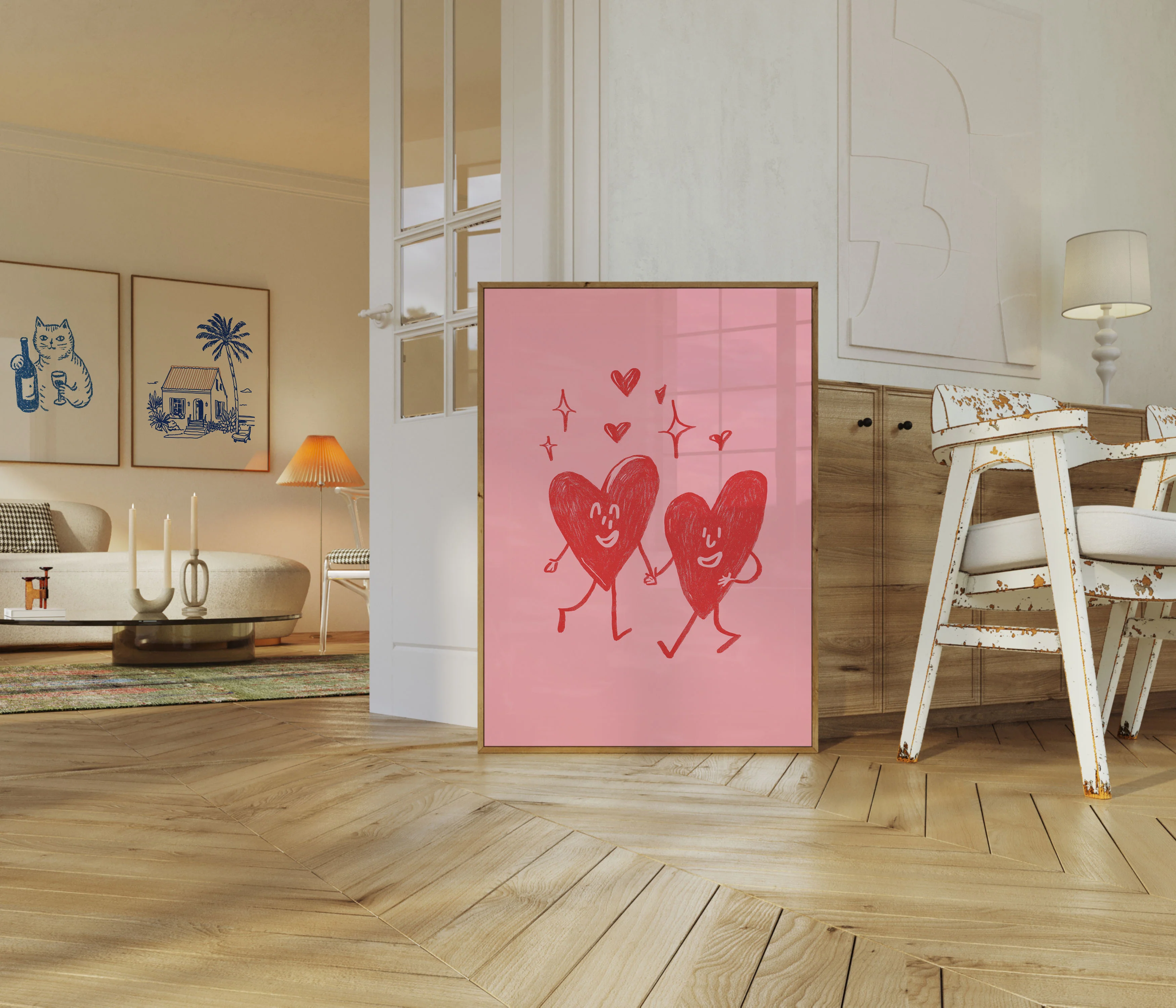 Happy Dancing Hearts Love Poster - Image 5