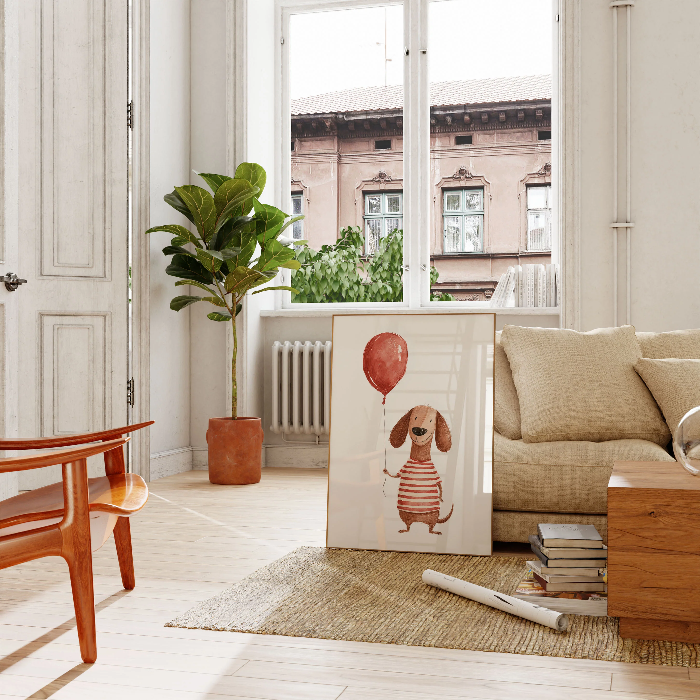 Happy Dog Red Balloon Poster - Image 2