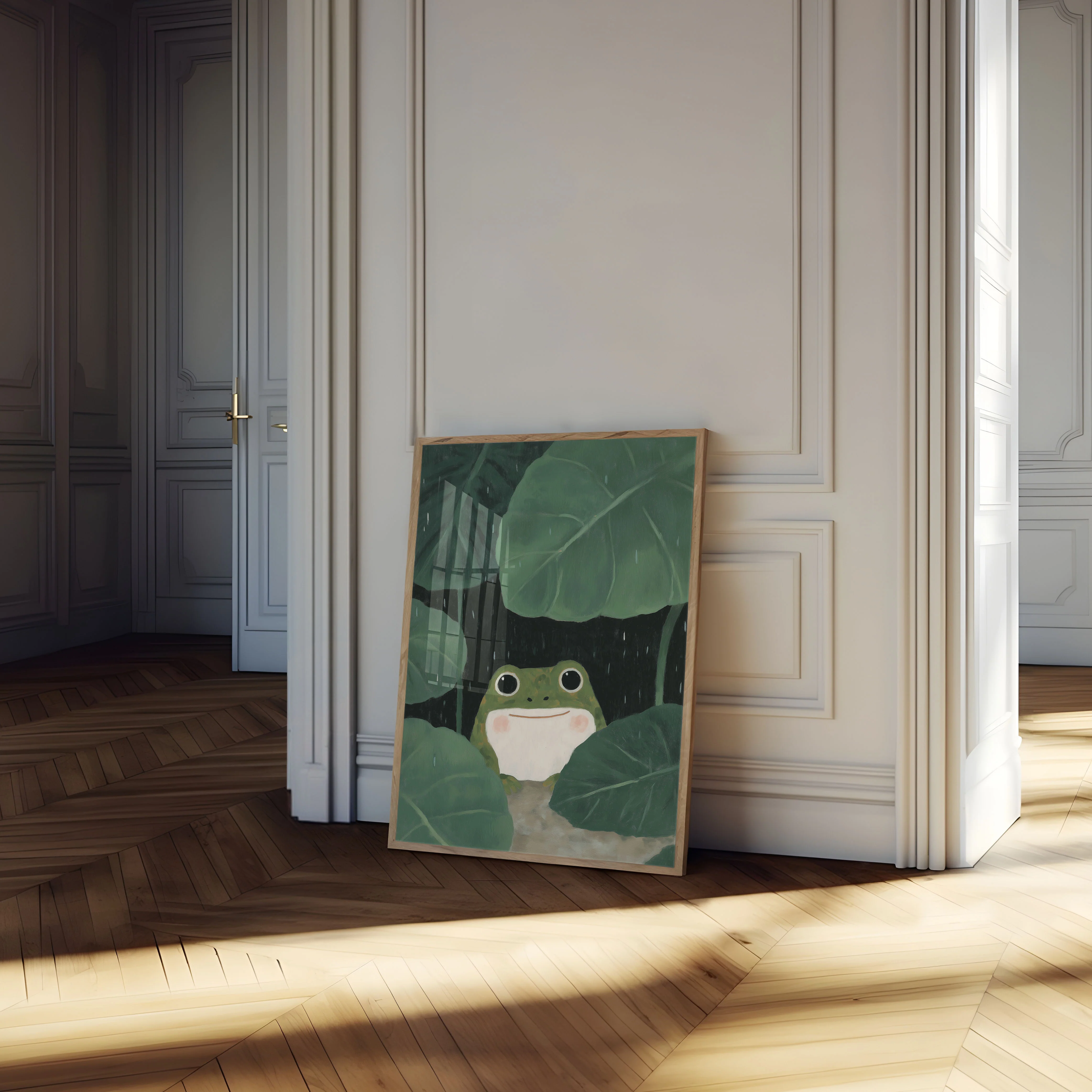 Happy Frog in the Rain Poster - Image 4