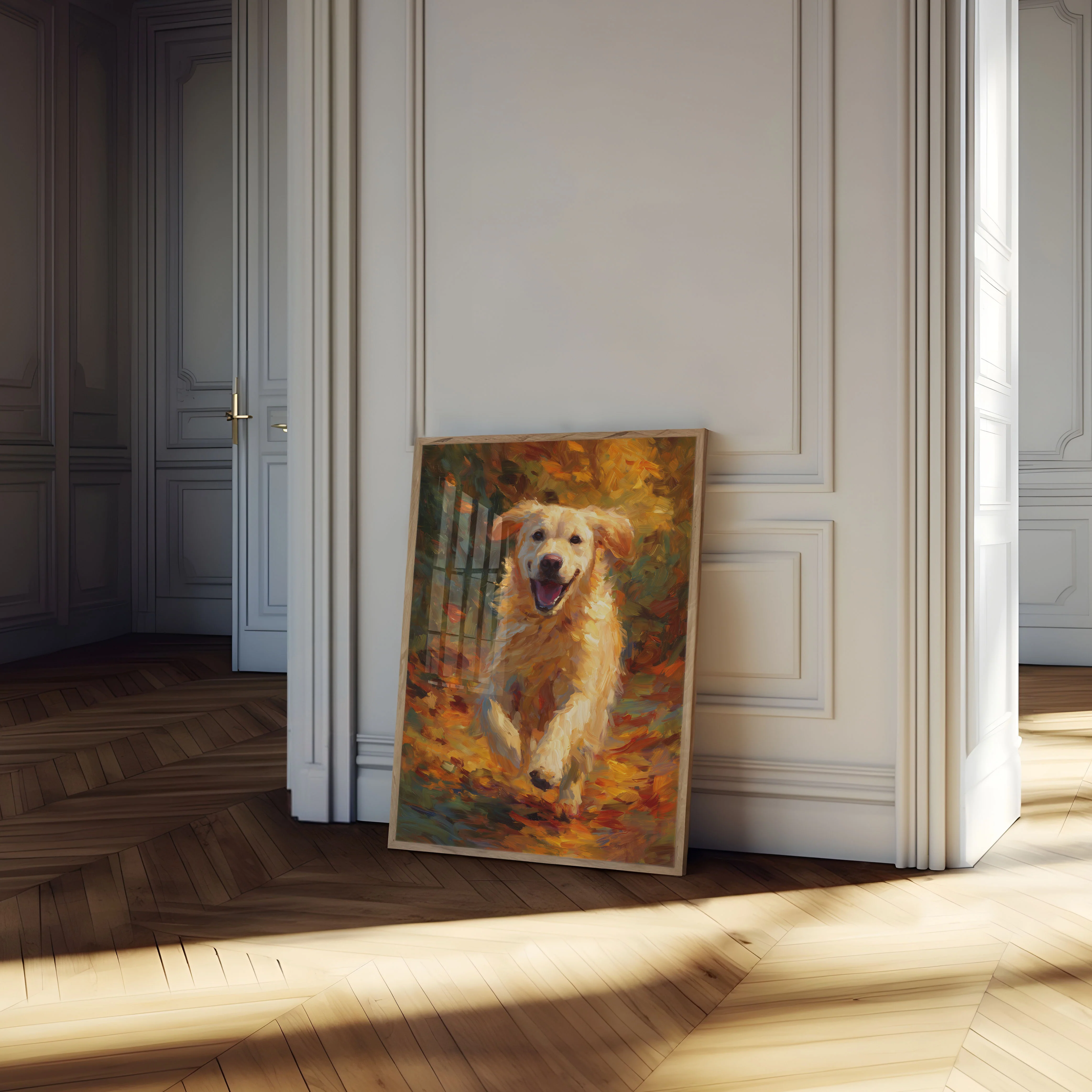 Happy Golden Retriever Autumn Poster - Image 4