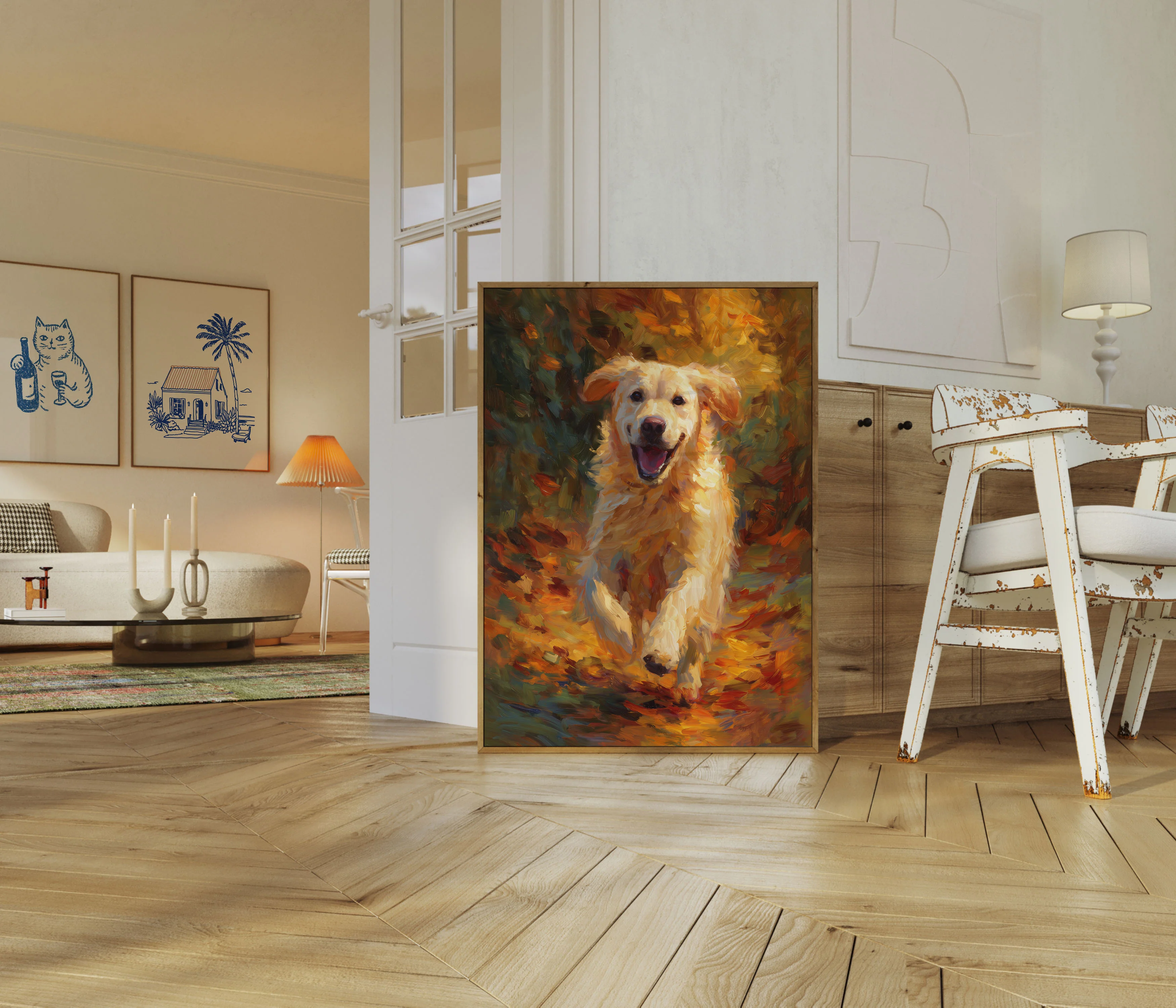 Happy Golden Retriever Autumn Poster - Image 5