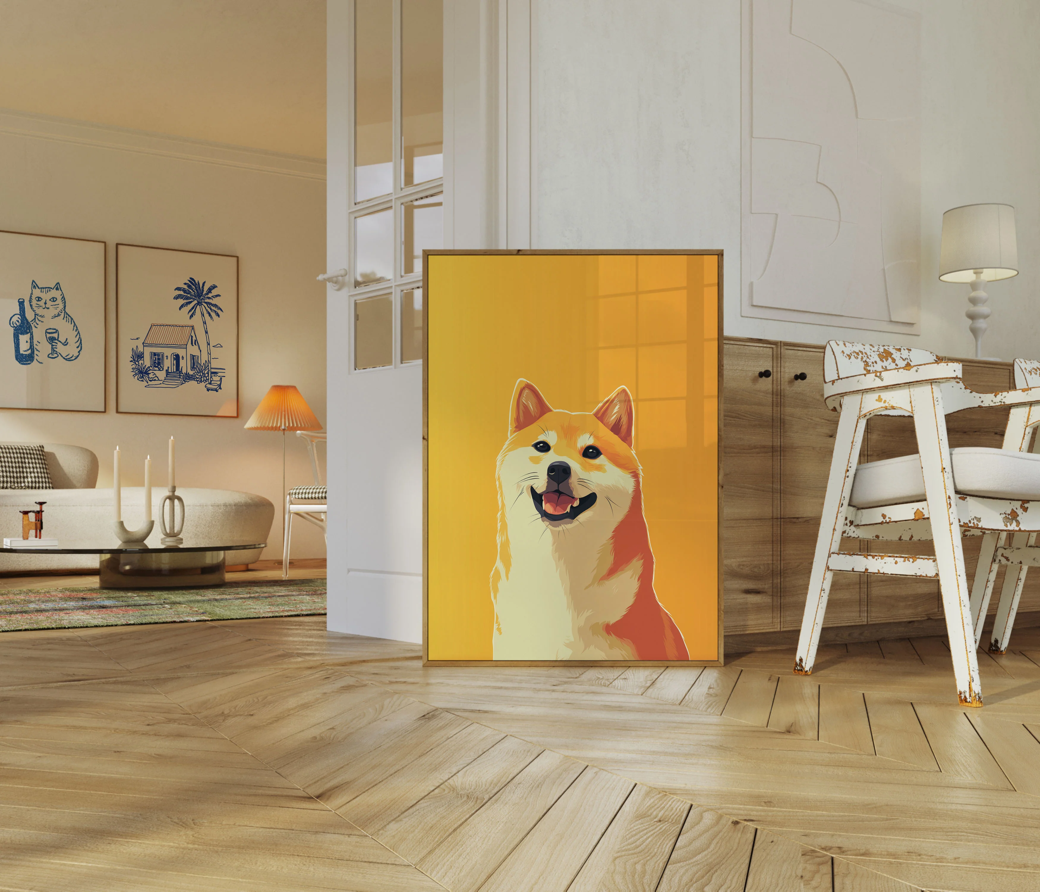 Happy Shiba Inu Dog Poster - Image 5
