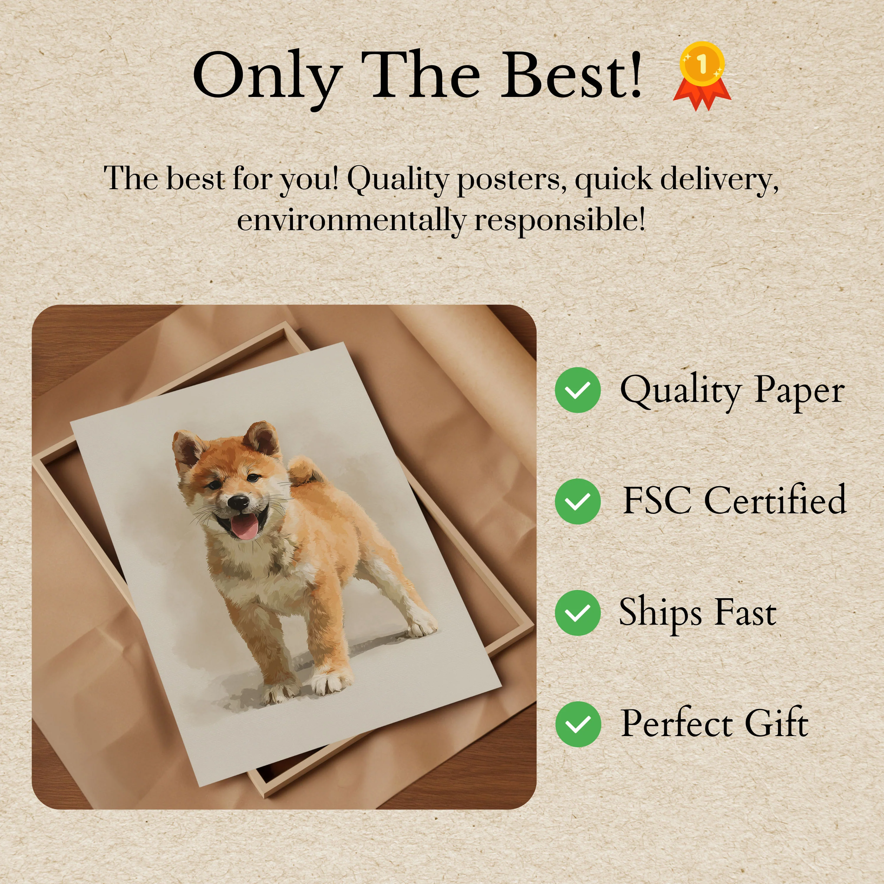 Happy Shiba Inu Dog Poster - Image 3