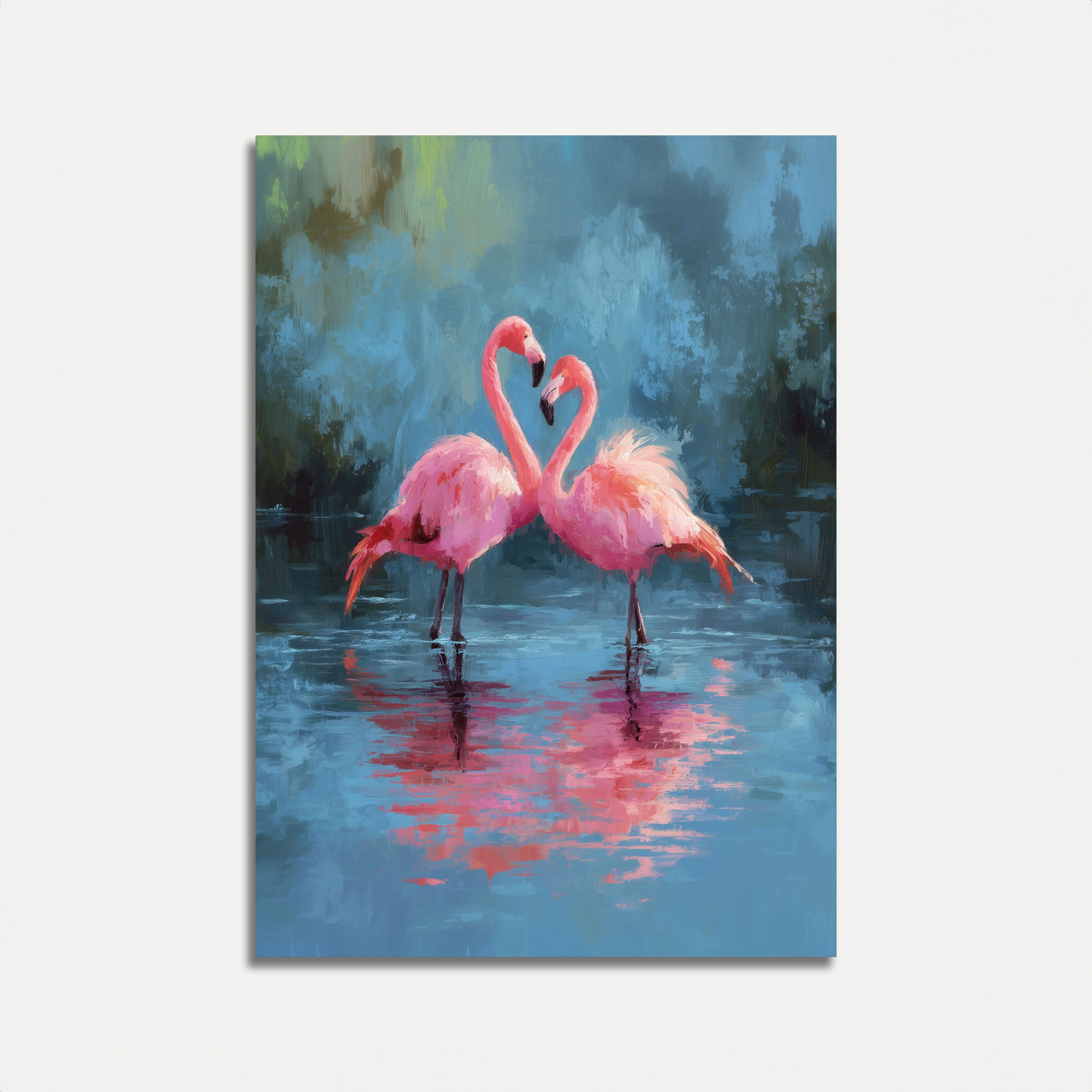 Heart of Pink Flamingos Poster