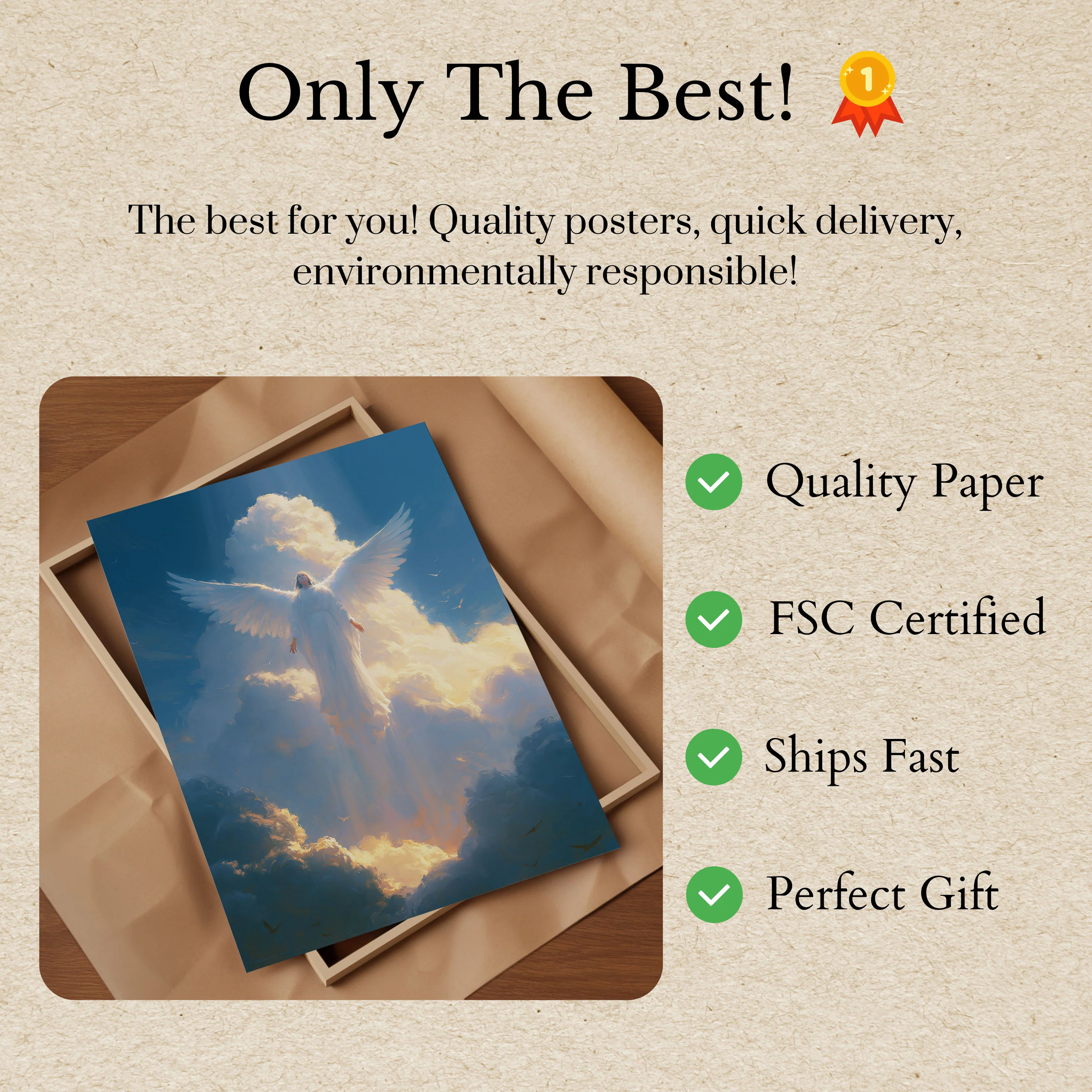 Heavenly Angel Wings Cloud Poster - Image 3
