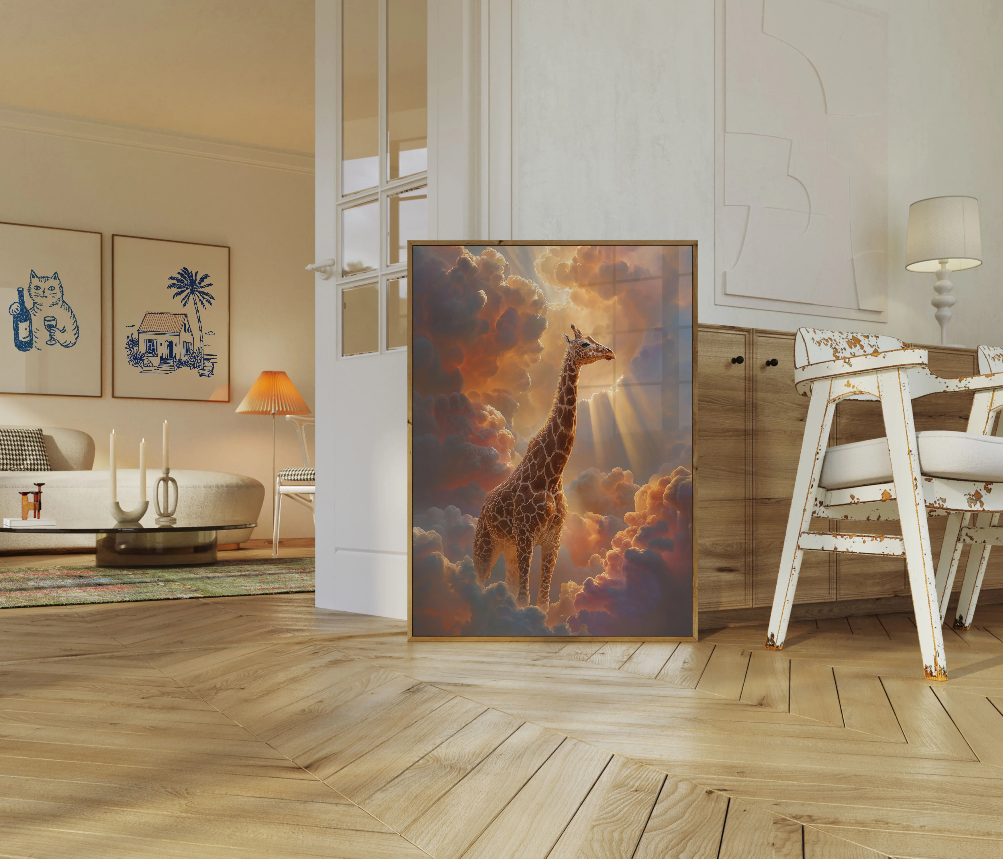 Heavenly Giraffe Sky Poster - Image 5