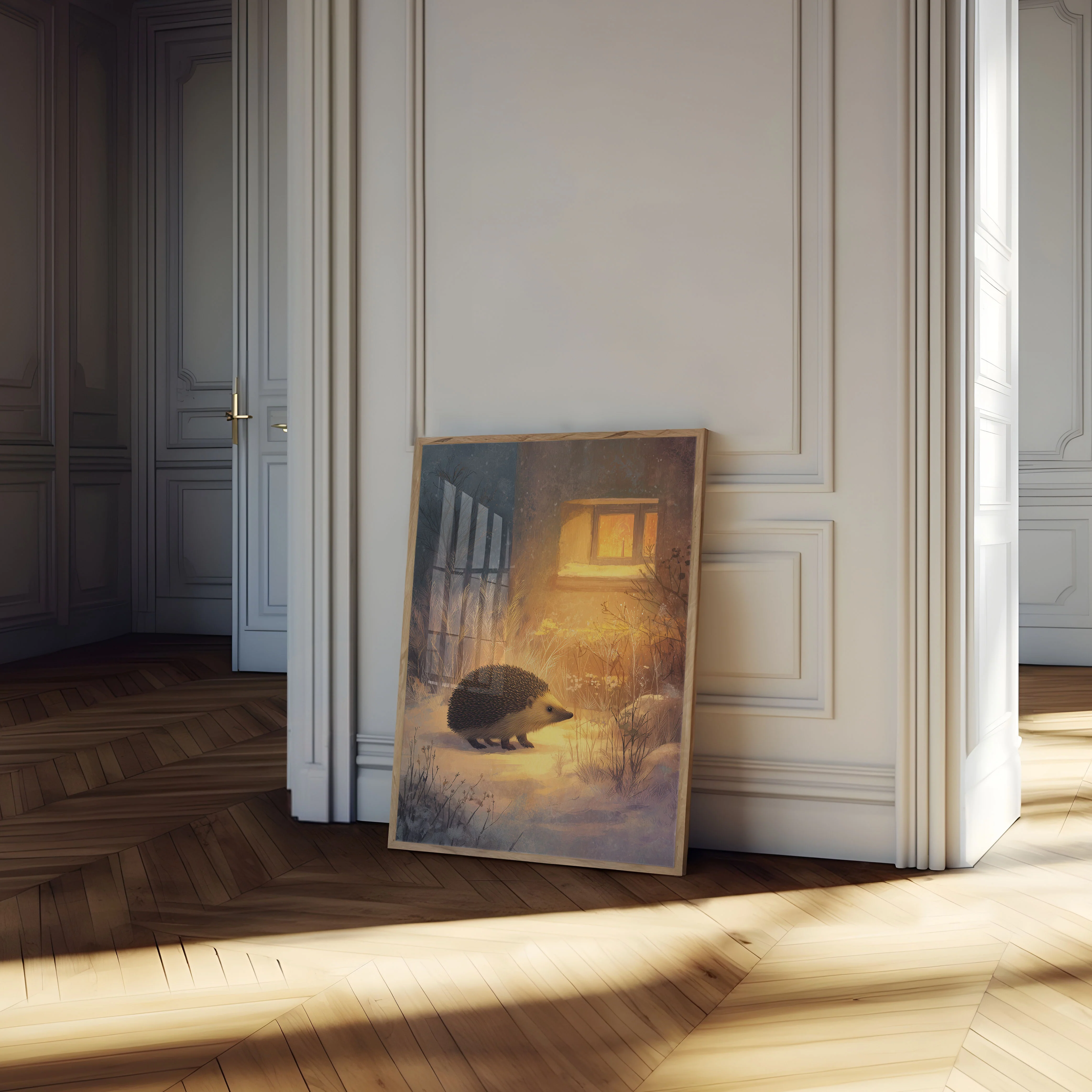 Hedgehog in Winter Warmth Poster - Image 4