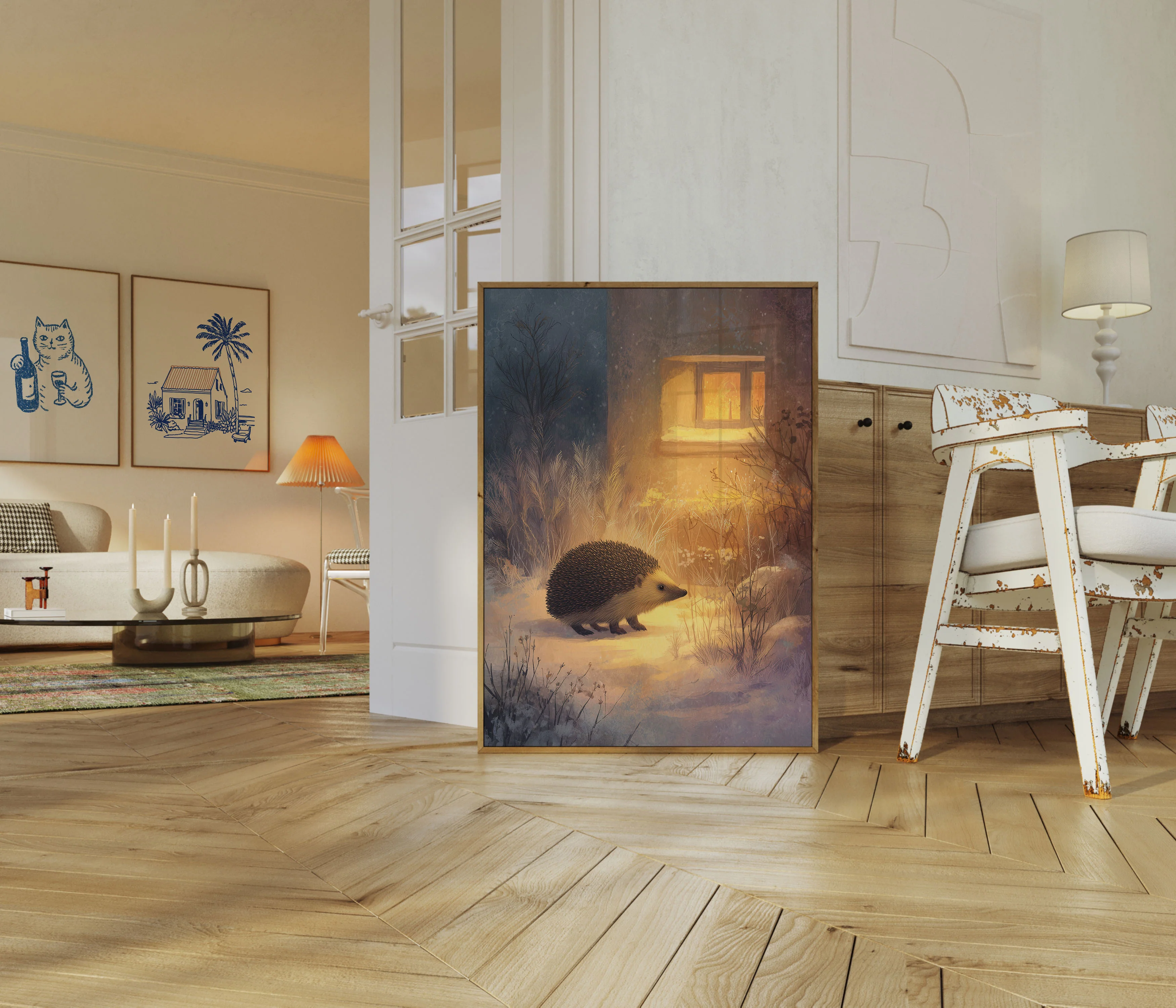 Hedgehog in Winter Warmth Poster - Image 5
