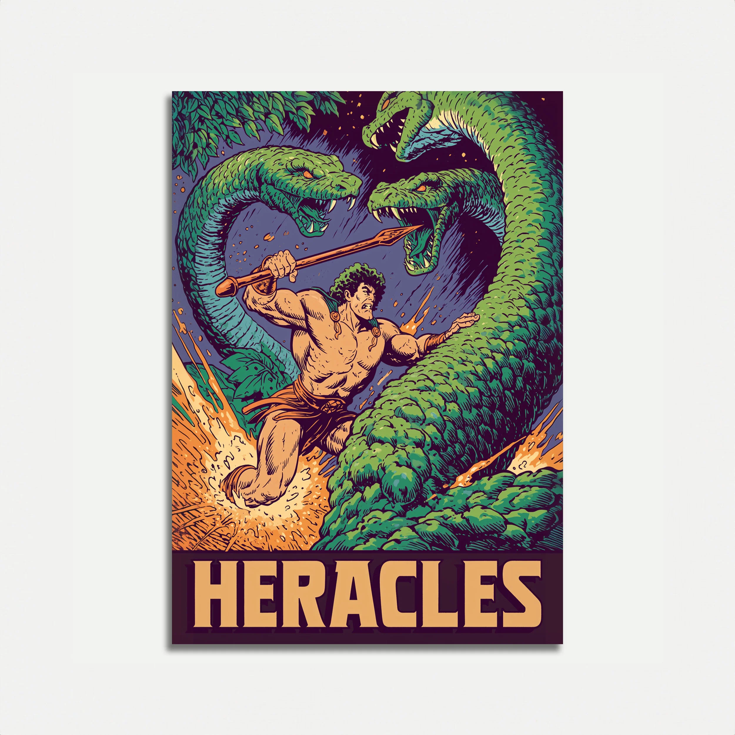 Heracles Battle Serpents Poster