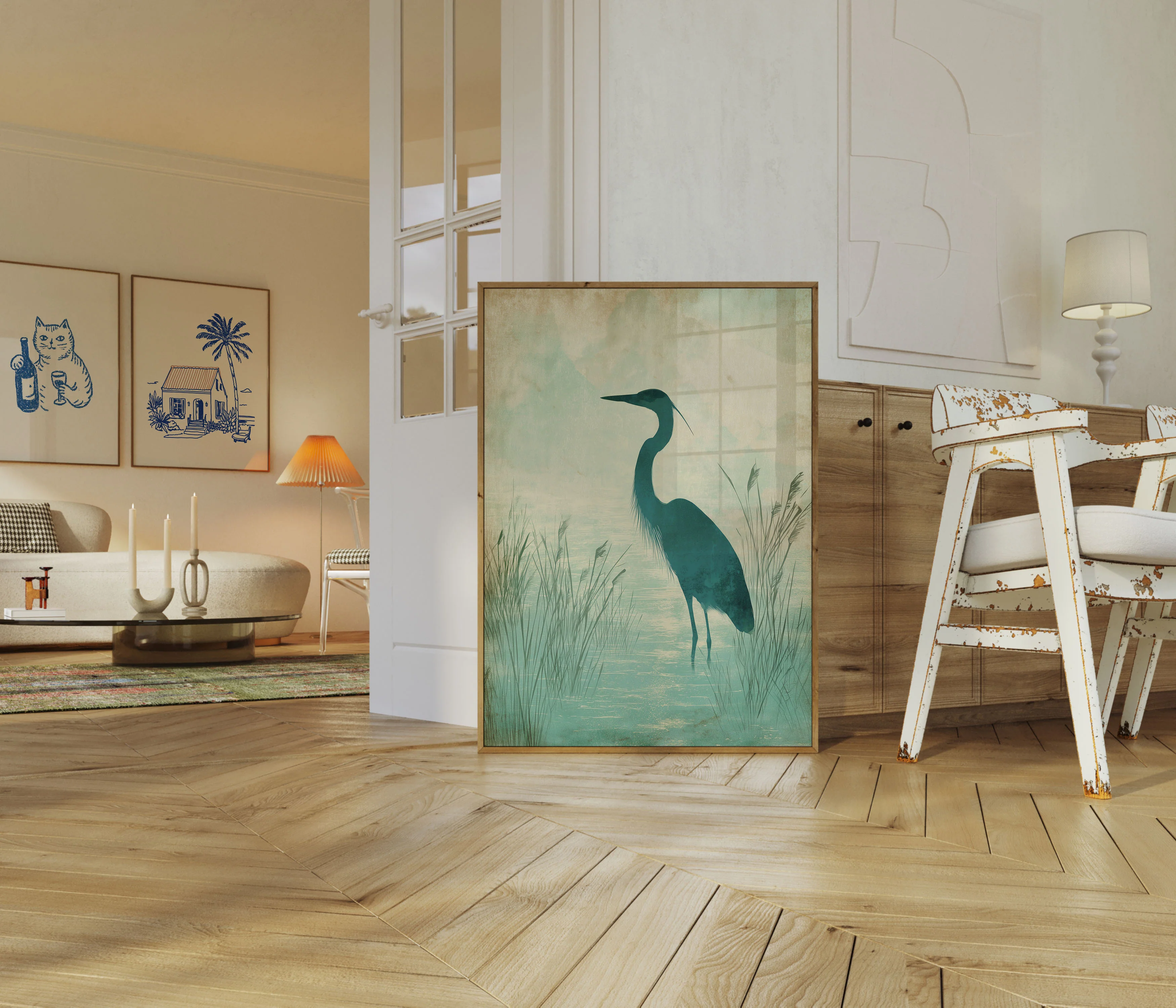 Heron in Marshland Waters Poster - Image 5