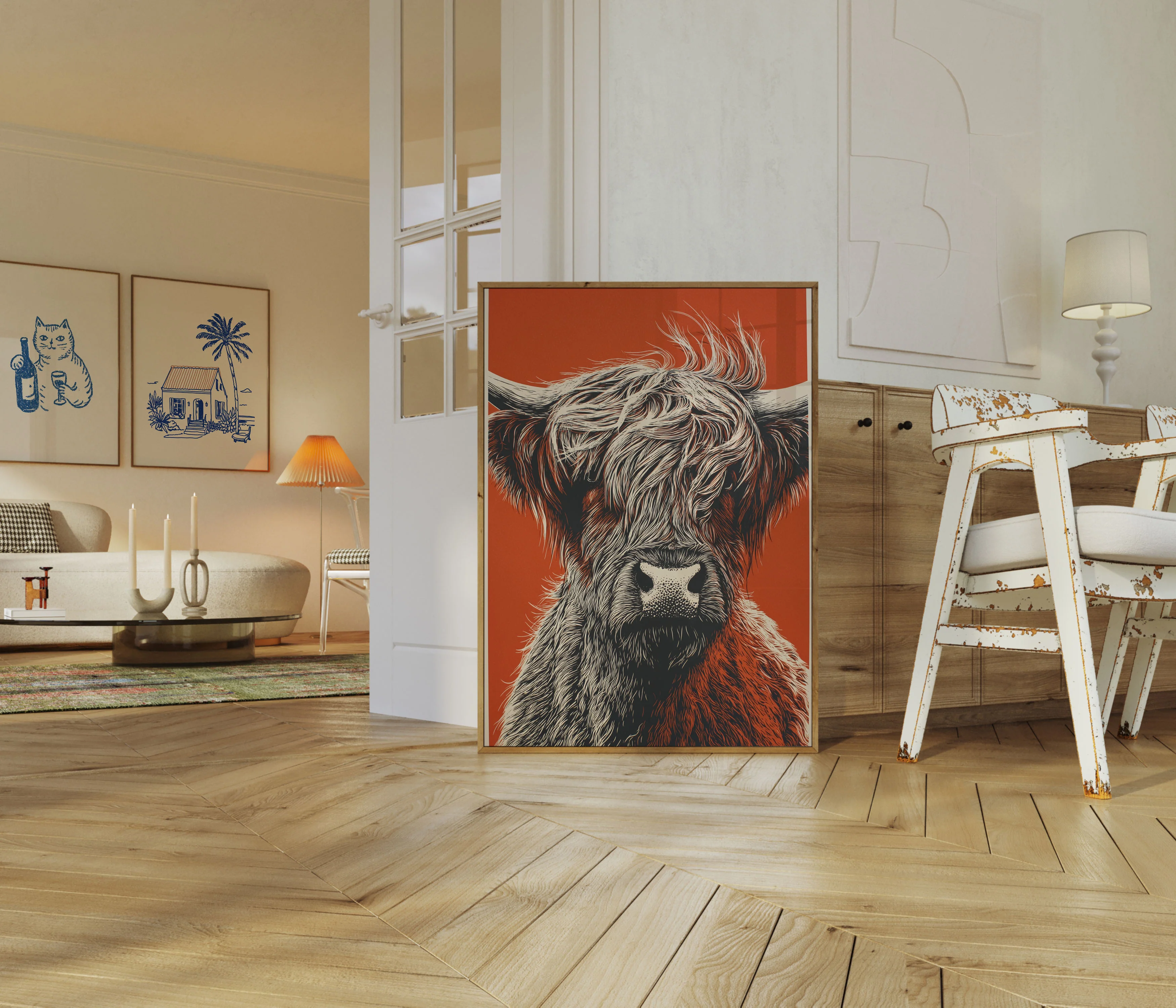Highland Cattle Portrait Poster - Image 5