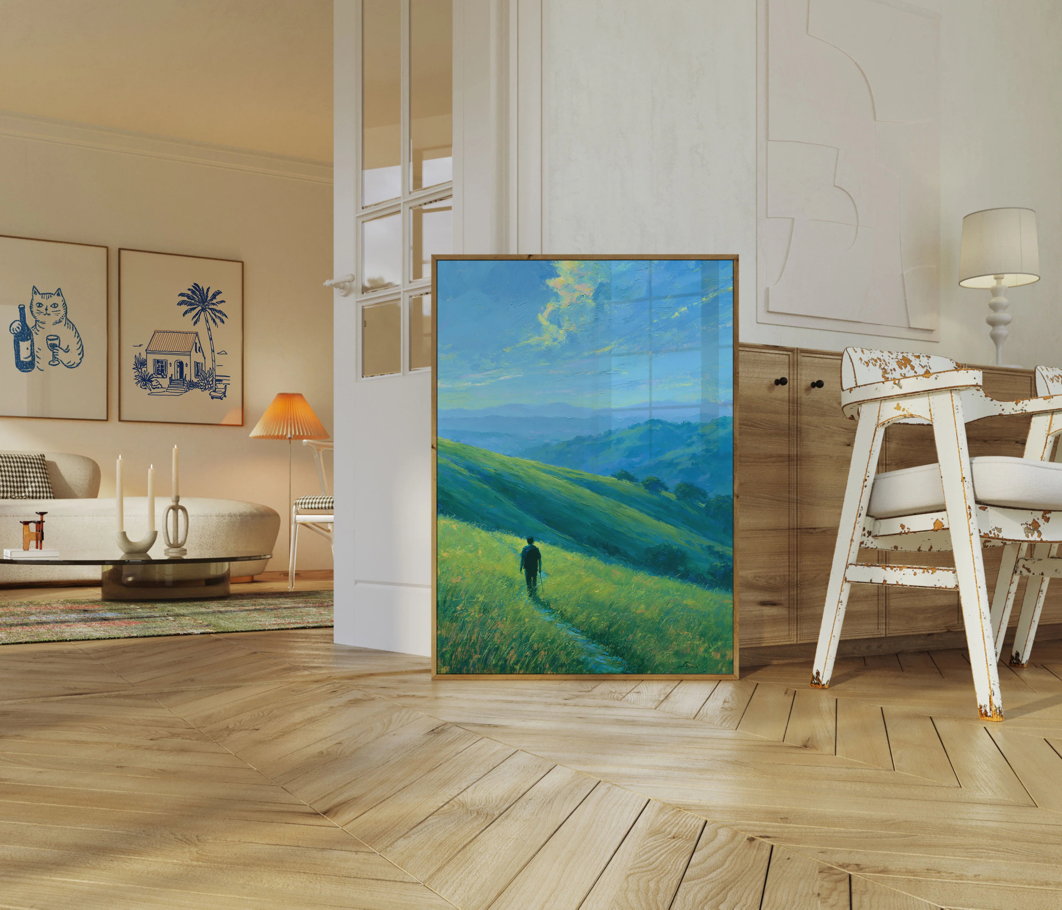 Hiker in Green Valley Poster - Image 5