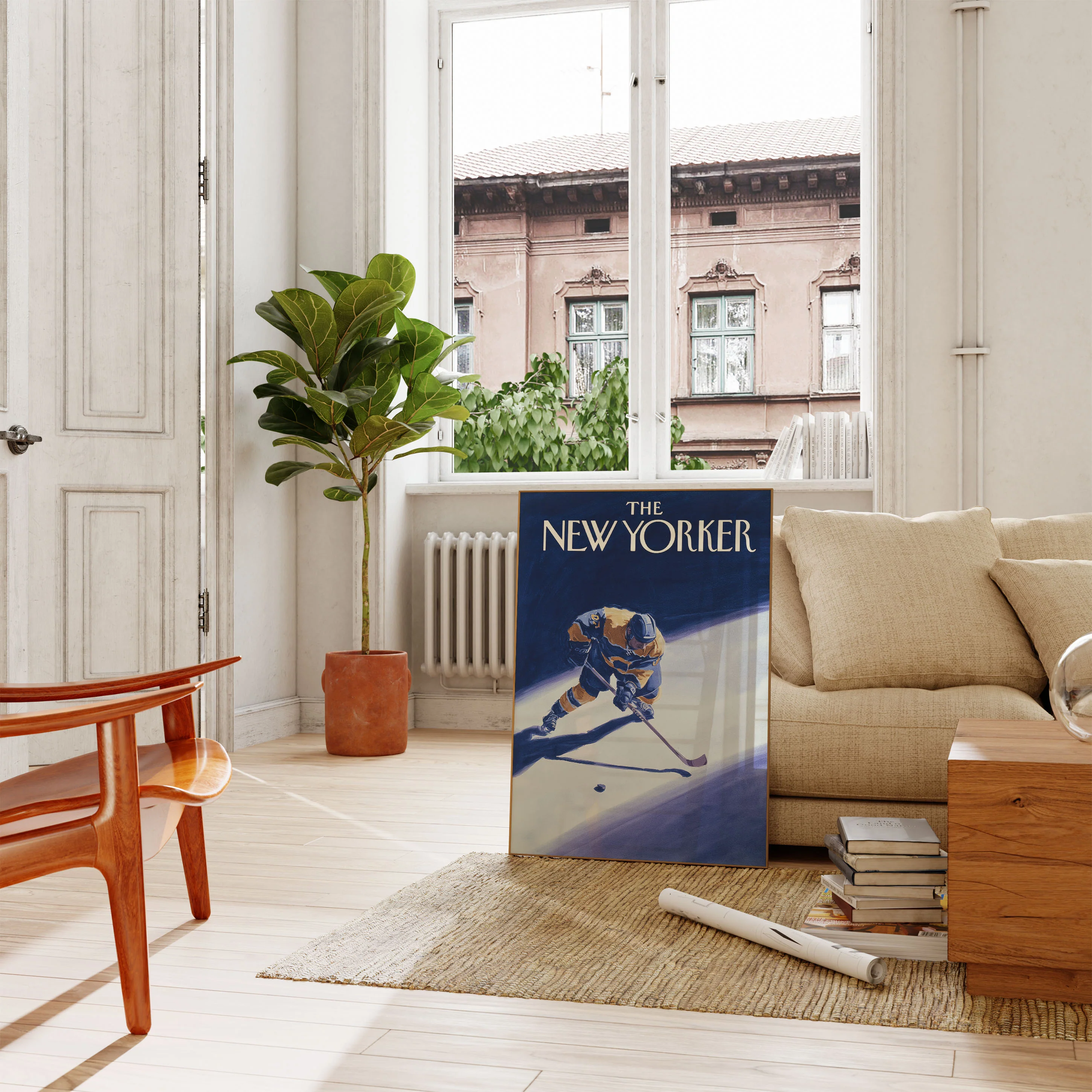 Hockey Ice Action New Yorker Poster - Image 2