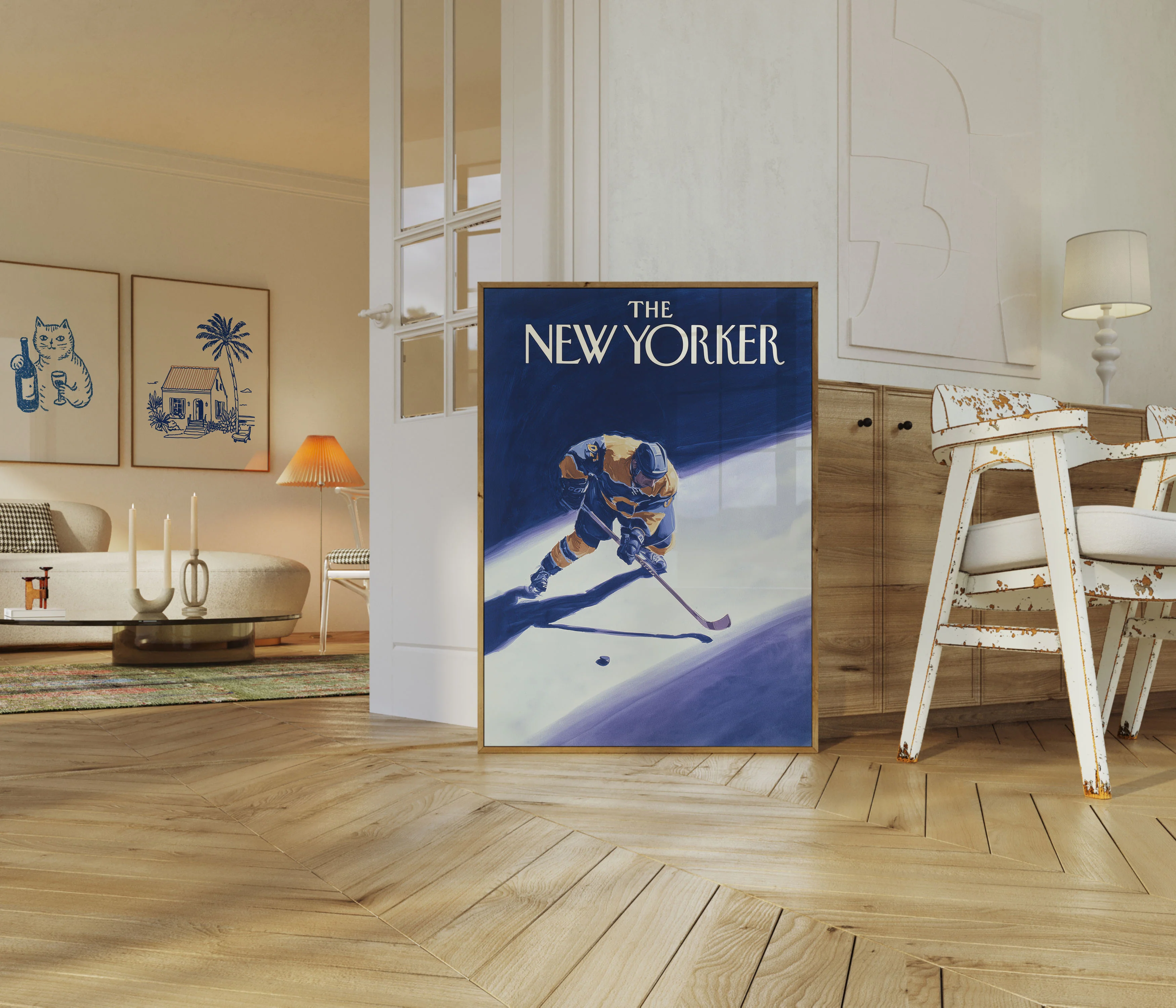 Hockey Ice Action New Yorker Poster - Image 5