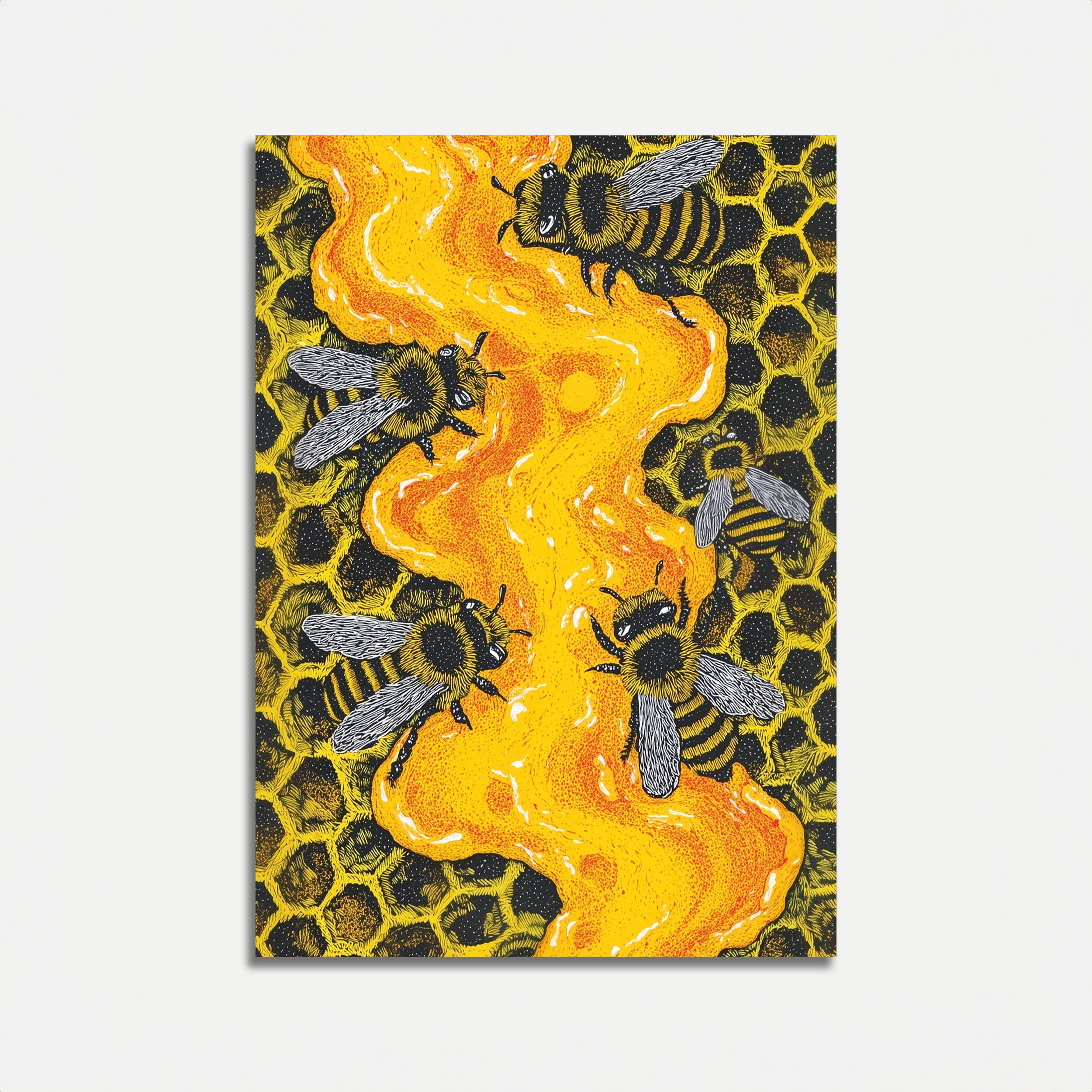 Honeycomb Buzz Bee Poster