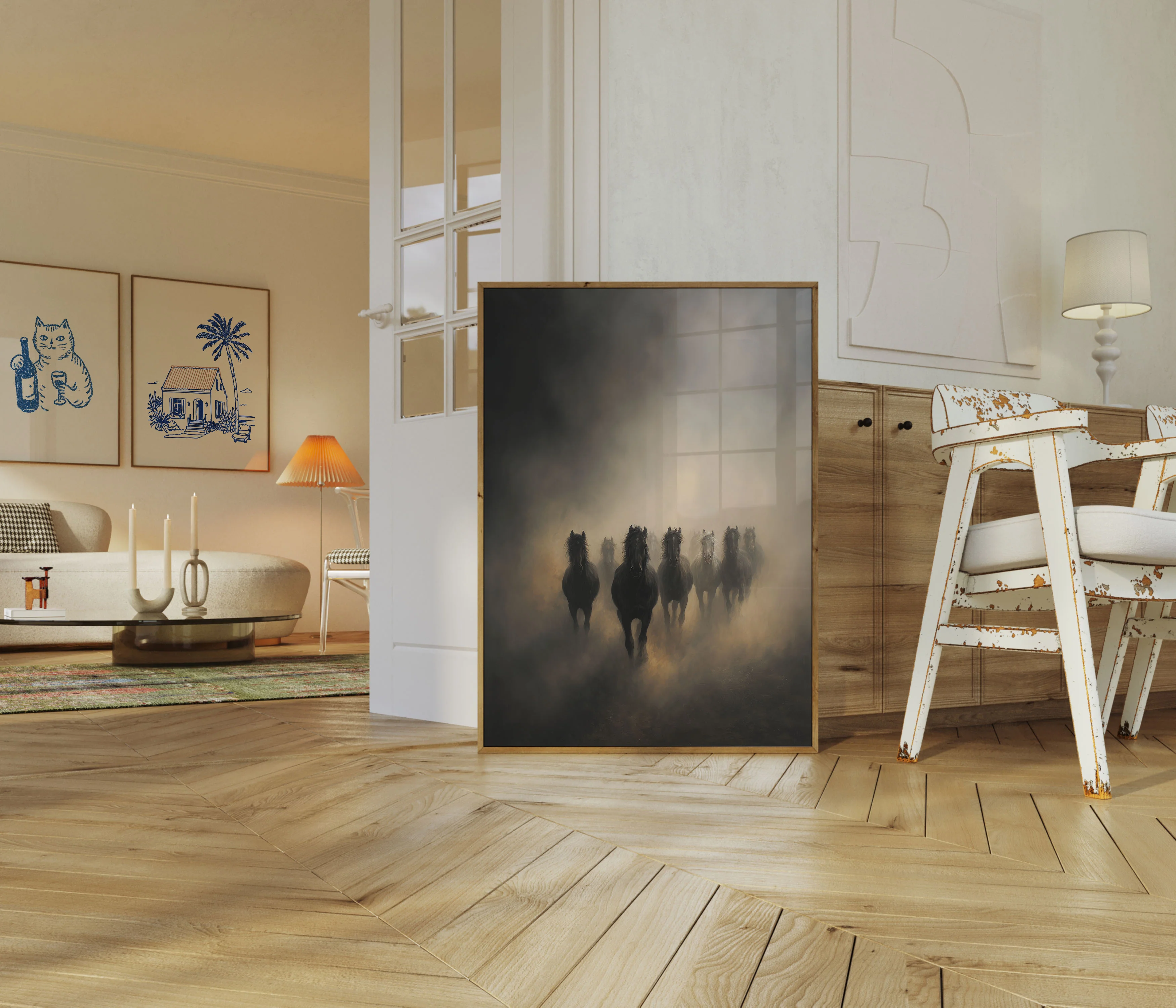 Horses Running Through Dust Poster - Image 5