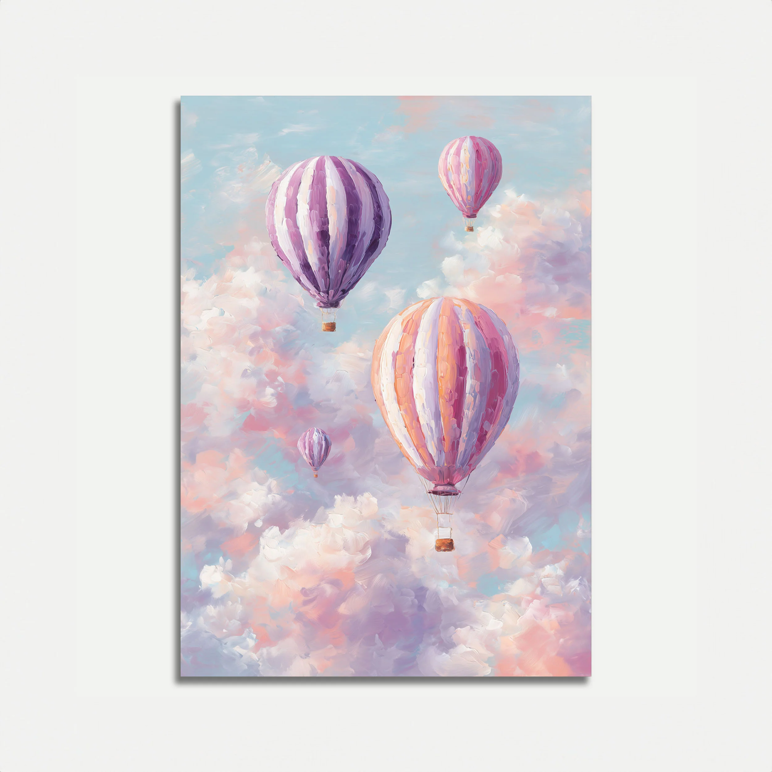 Hot Air Balloons in Clouds Poster