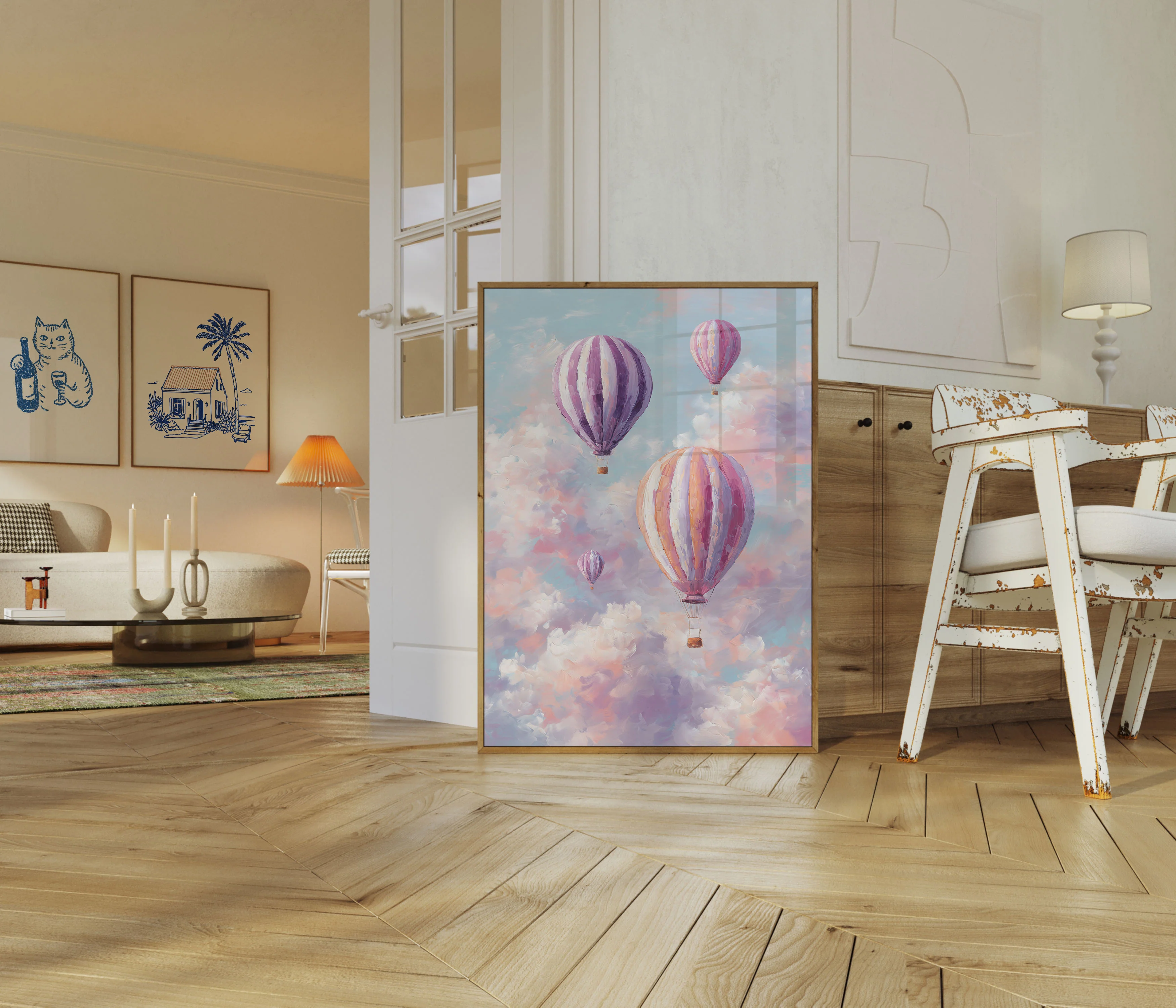 Hot Air Balloons in Clouds Poster - Image 5