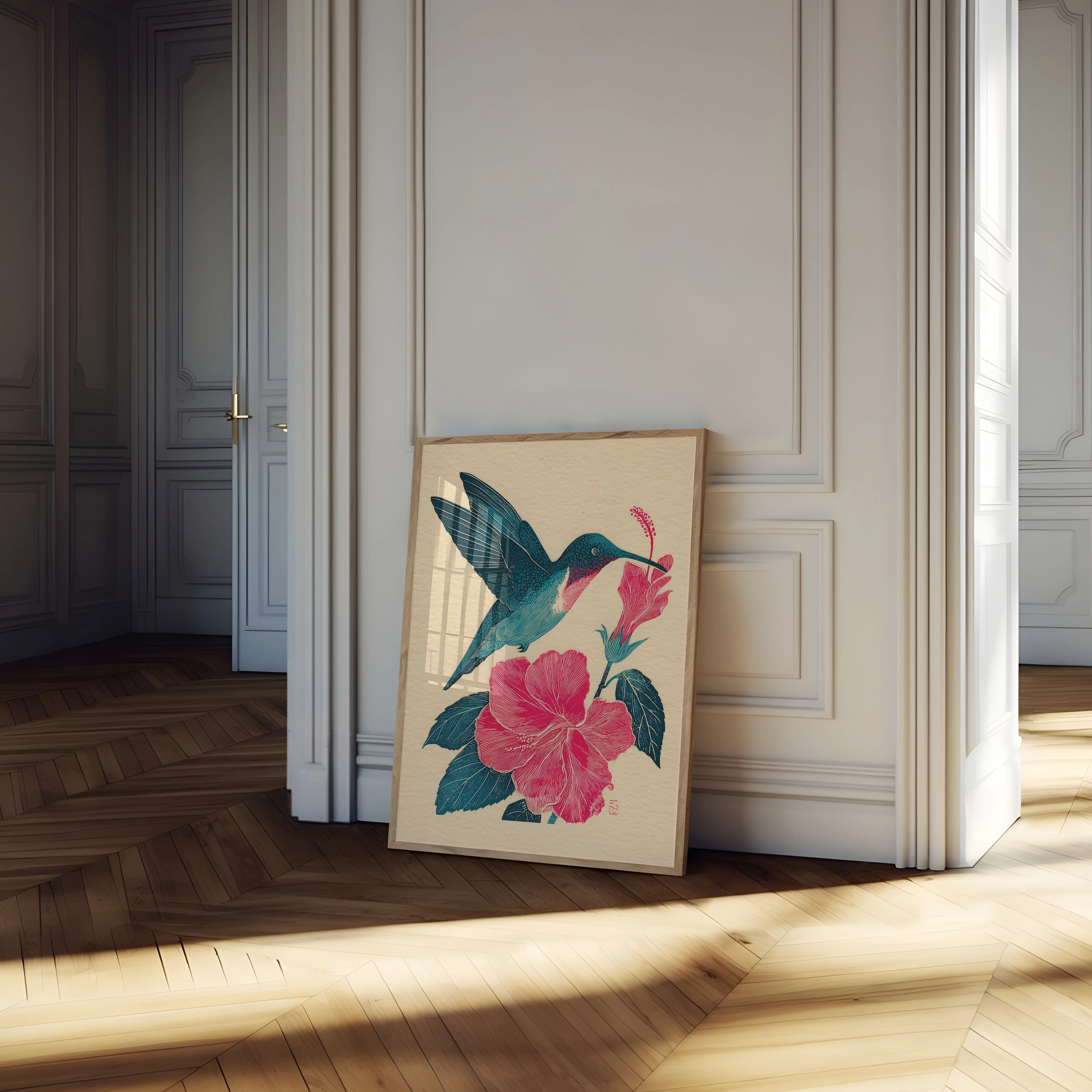 Hummingbird and Hibiscus Flower Poster - Image 4