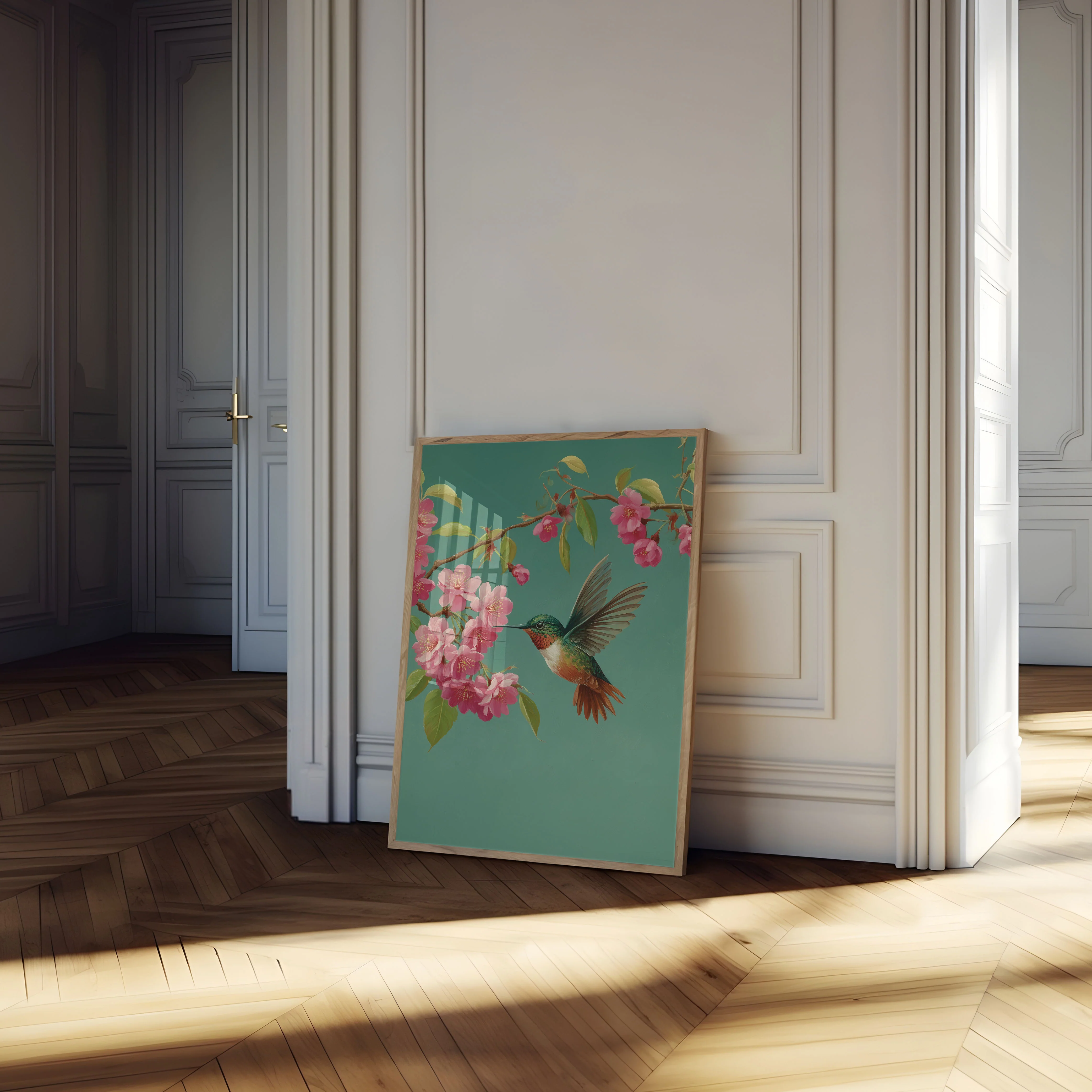 Hummingbird Cherry Blossom Poster - Image 4