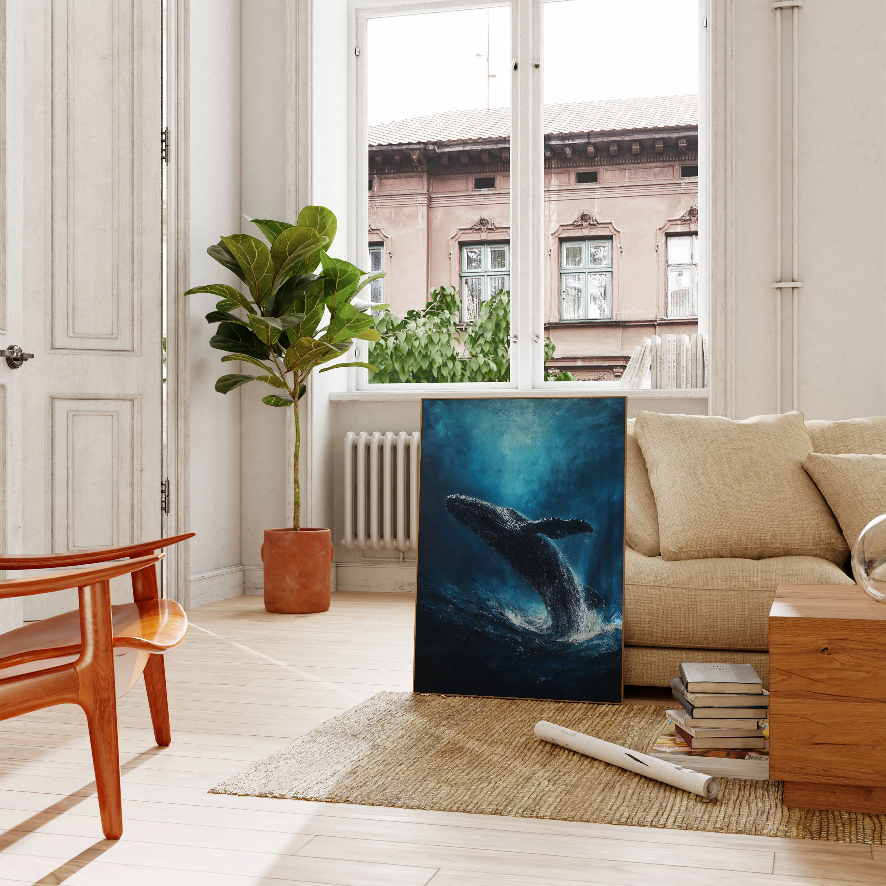 Humpback Whale Breaching Ocean Poster - Image 2