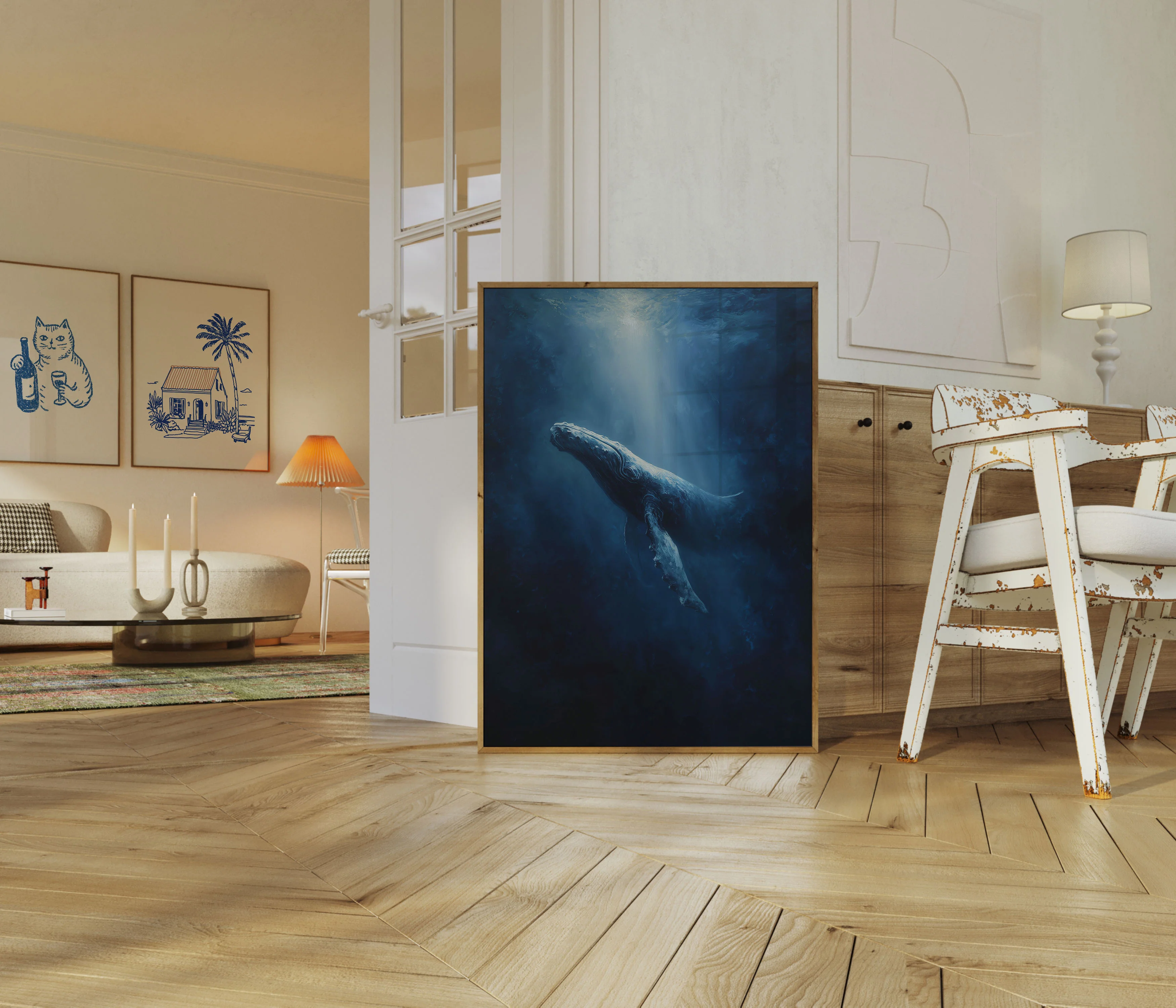 Humpback Whale Rising Light Poster - Image 5