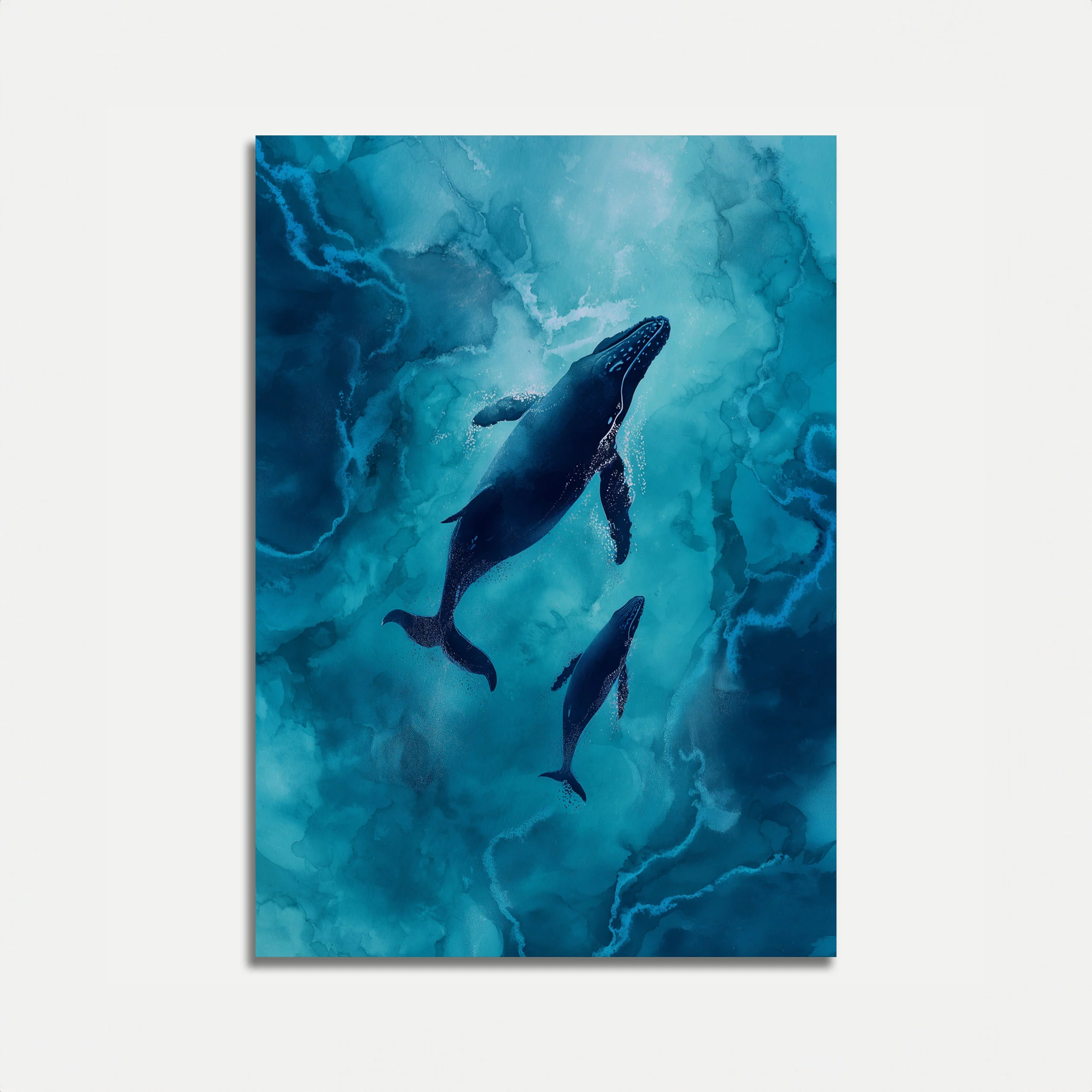 Humpback Whales Ocean Deep Poster