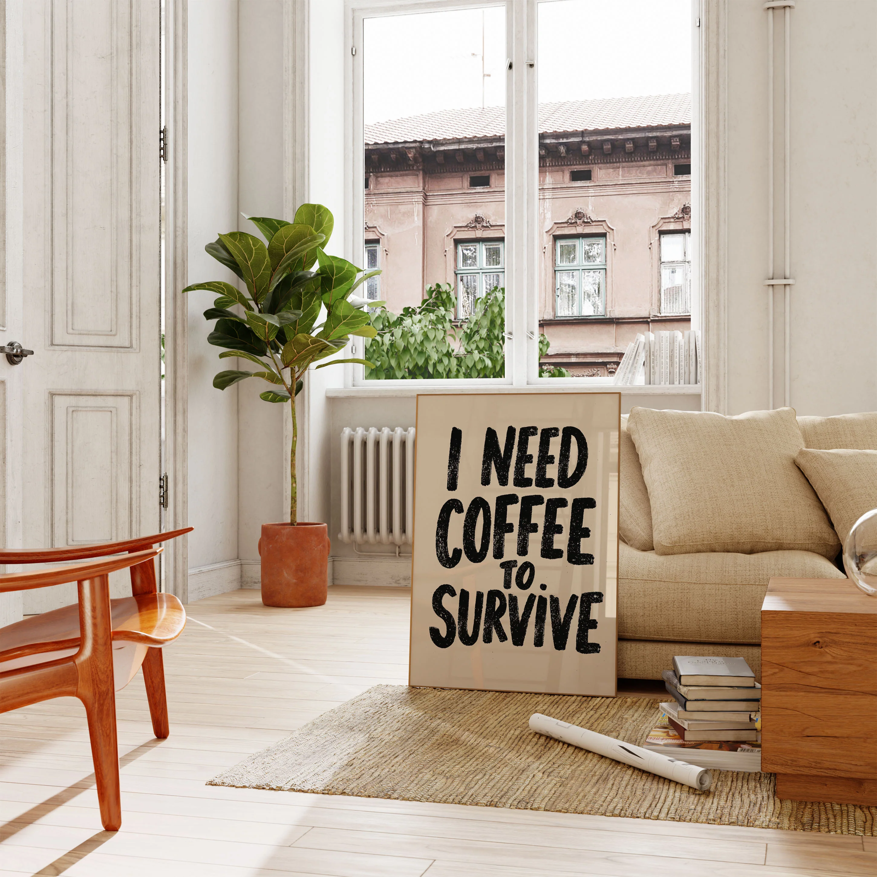 I Need Coffee to Survive Poster - Image 2