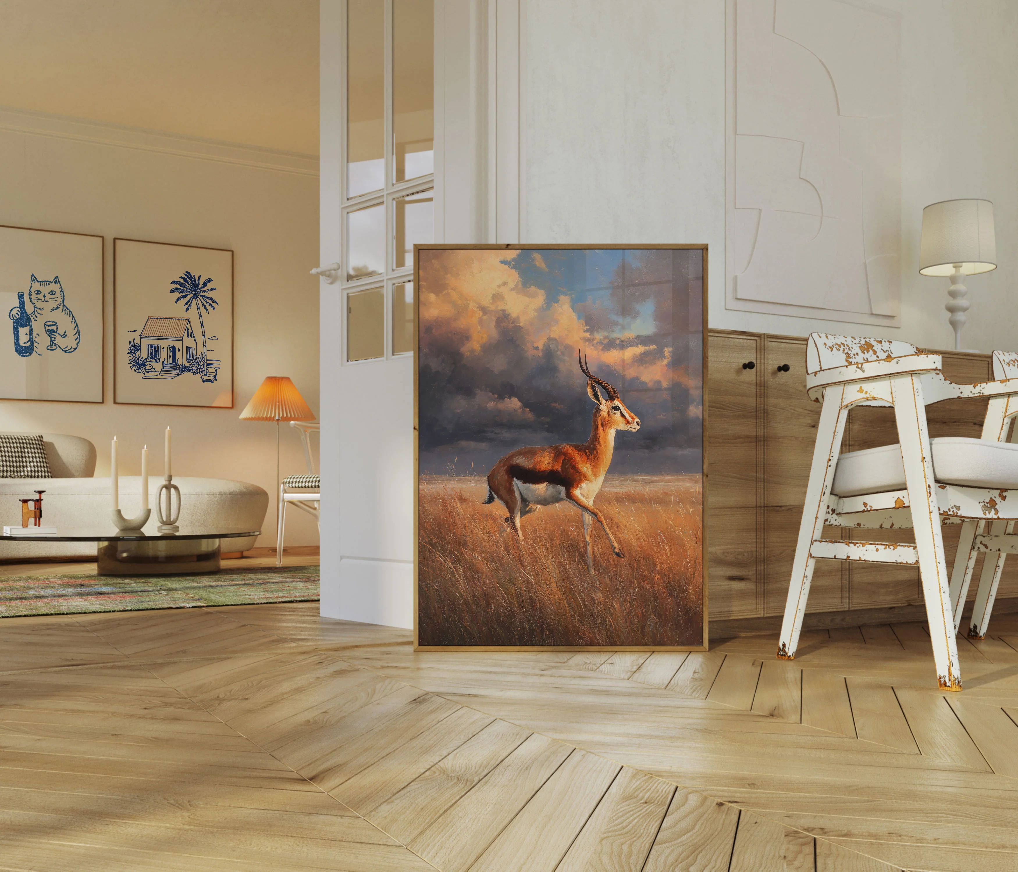 Impala in Golden Grassland Poster - Image 5
