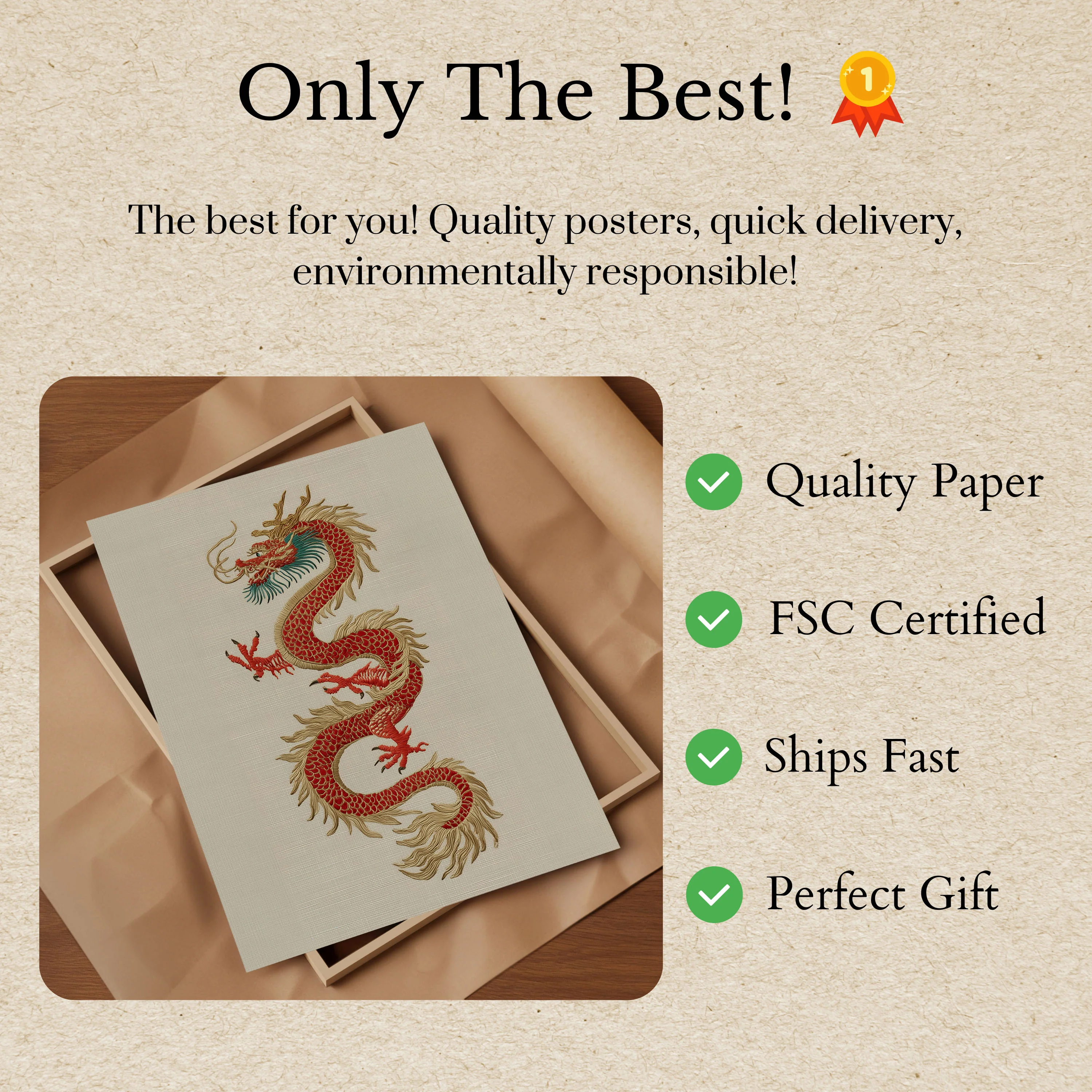 Imperial Red Dragon Art Poster - Image 3