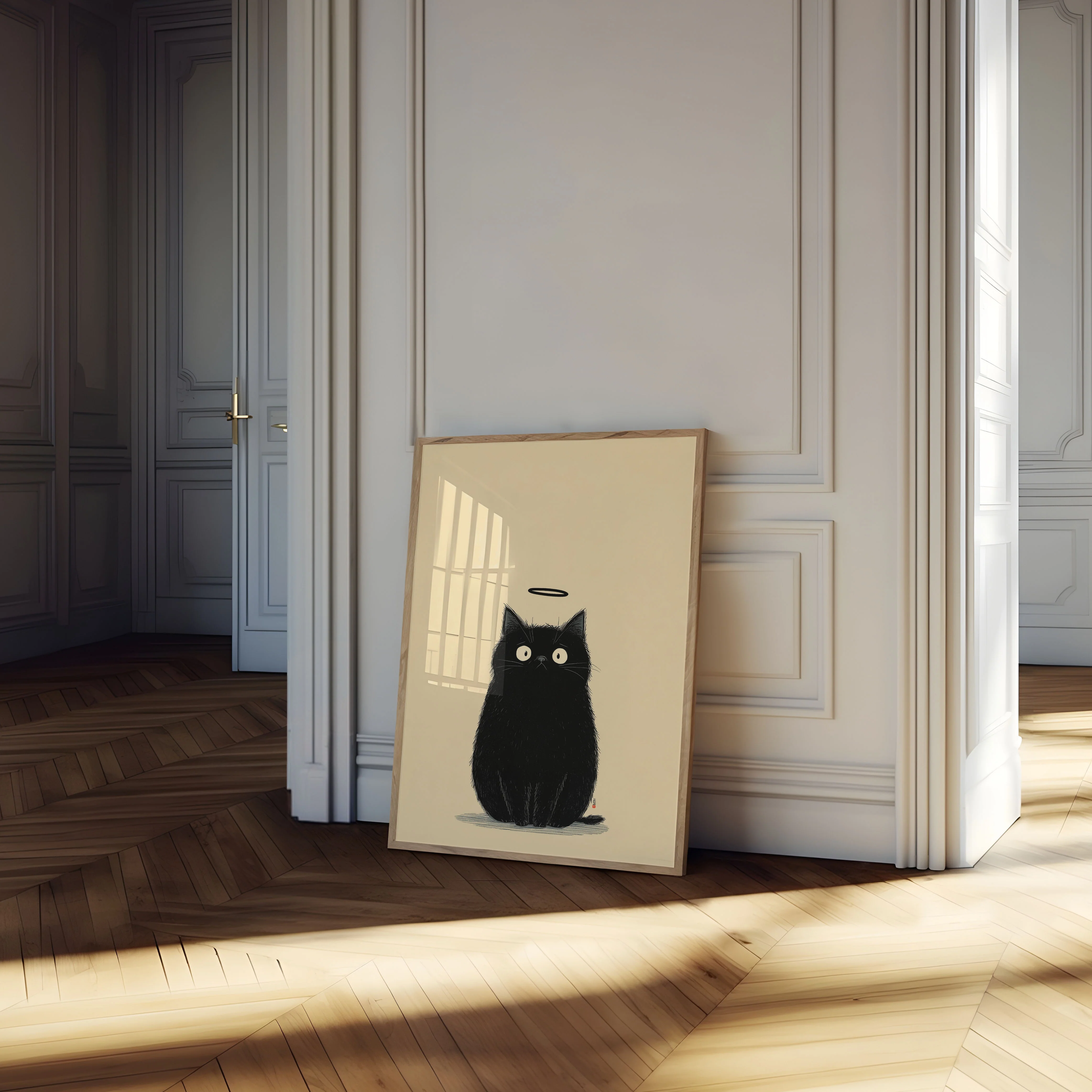 Innocent Black Cat with Halo Poster - Image 4