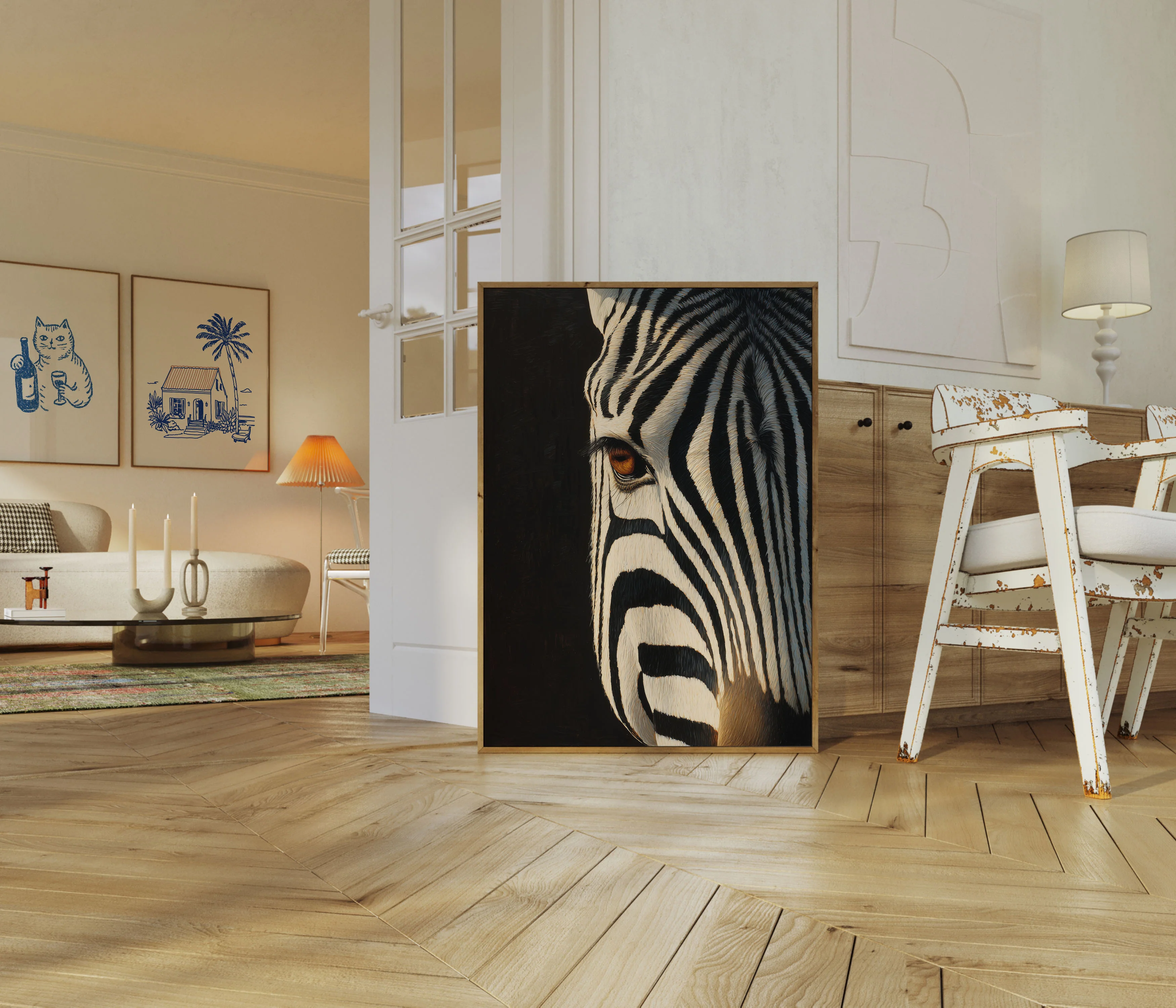 Intense Zebra Eye Wildlife Poster - Image 5