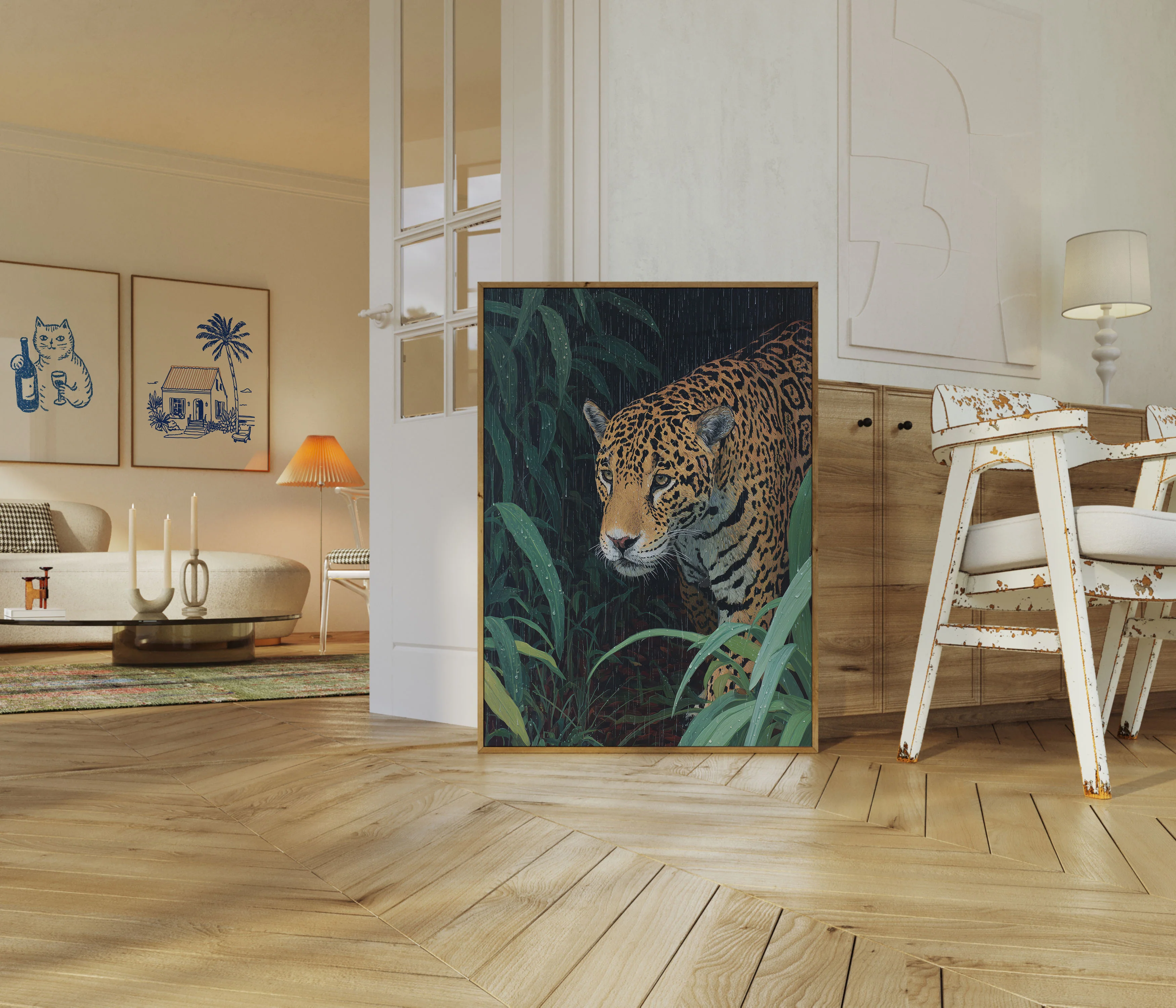 Jaguar in Tropical Rain Poster - Image 5