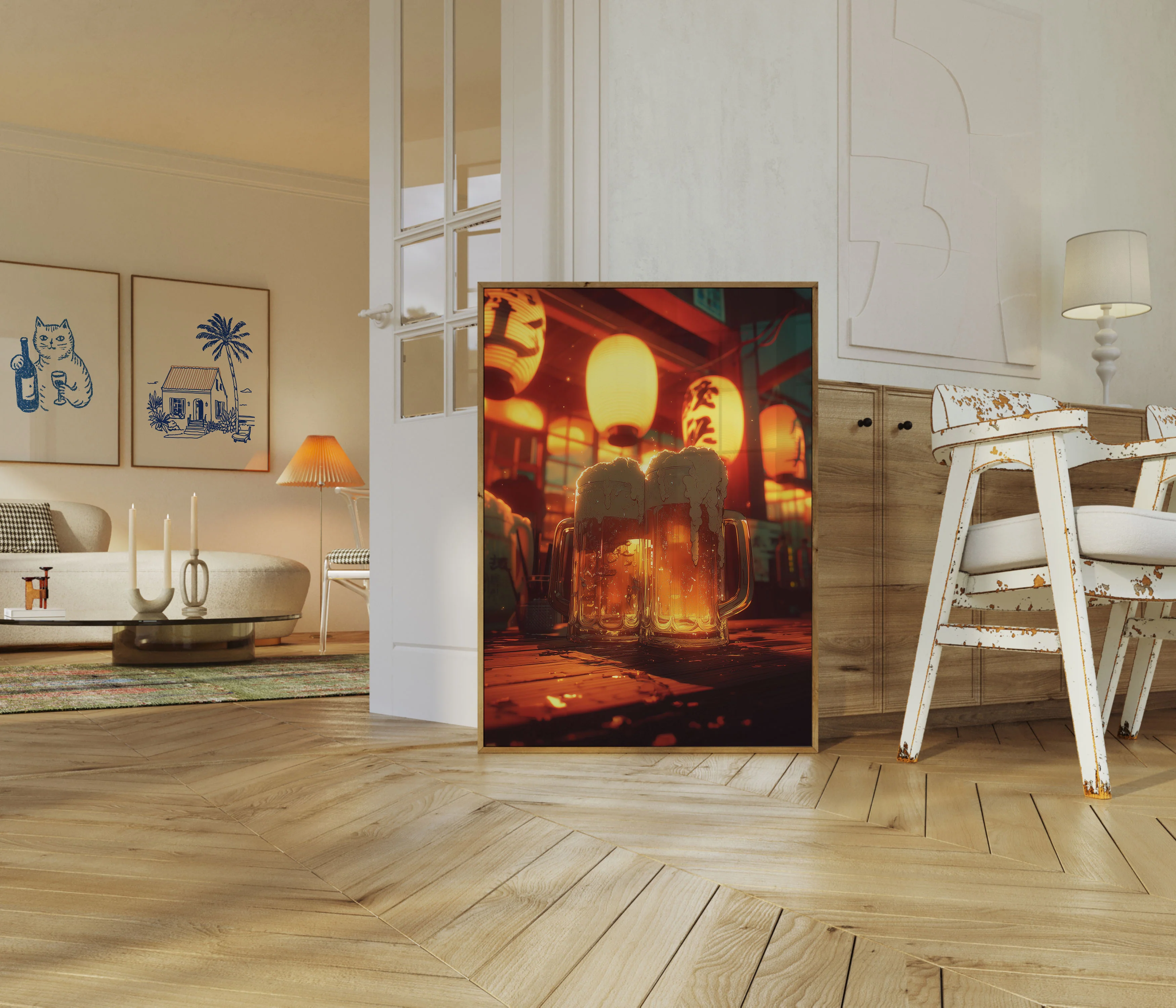 Japanese Beer Lantern Night Poster - Image 5