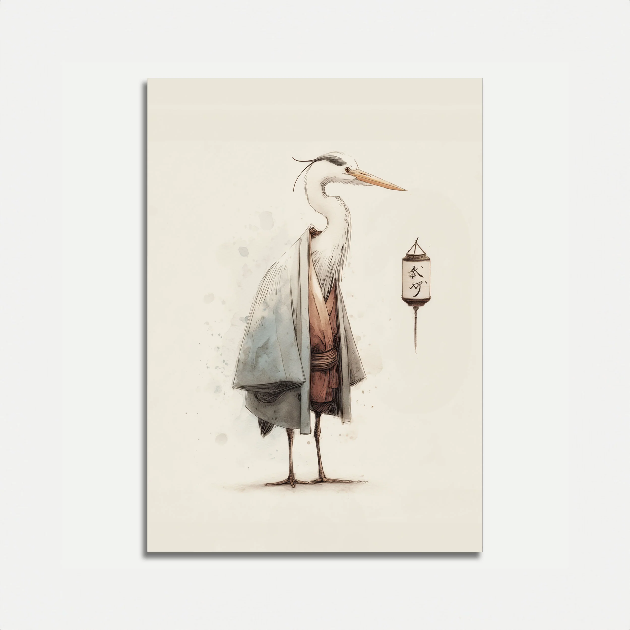 Japanese Heron Warrior Poster