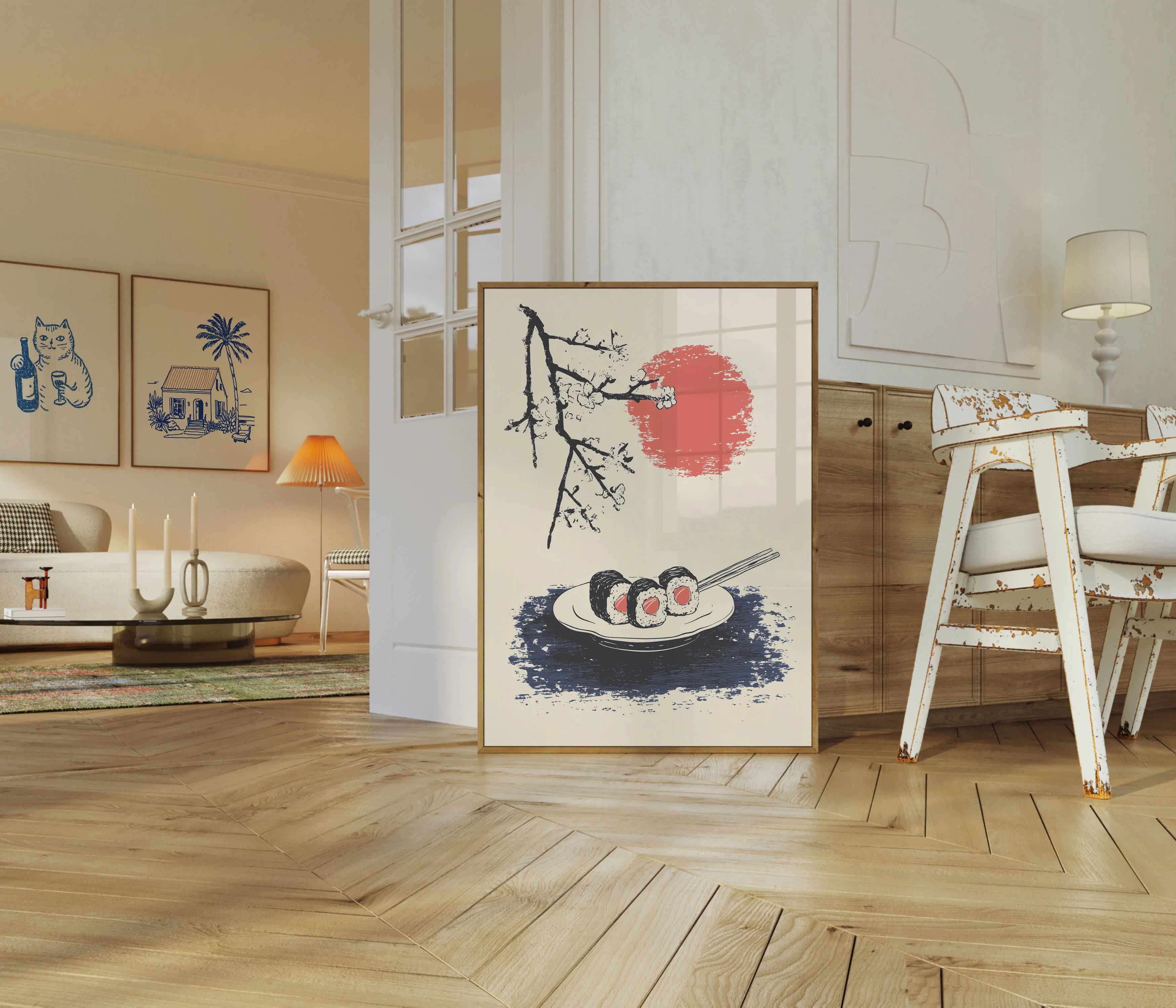 Japanese Sushi and Cherry Blossom Poster - Image 5