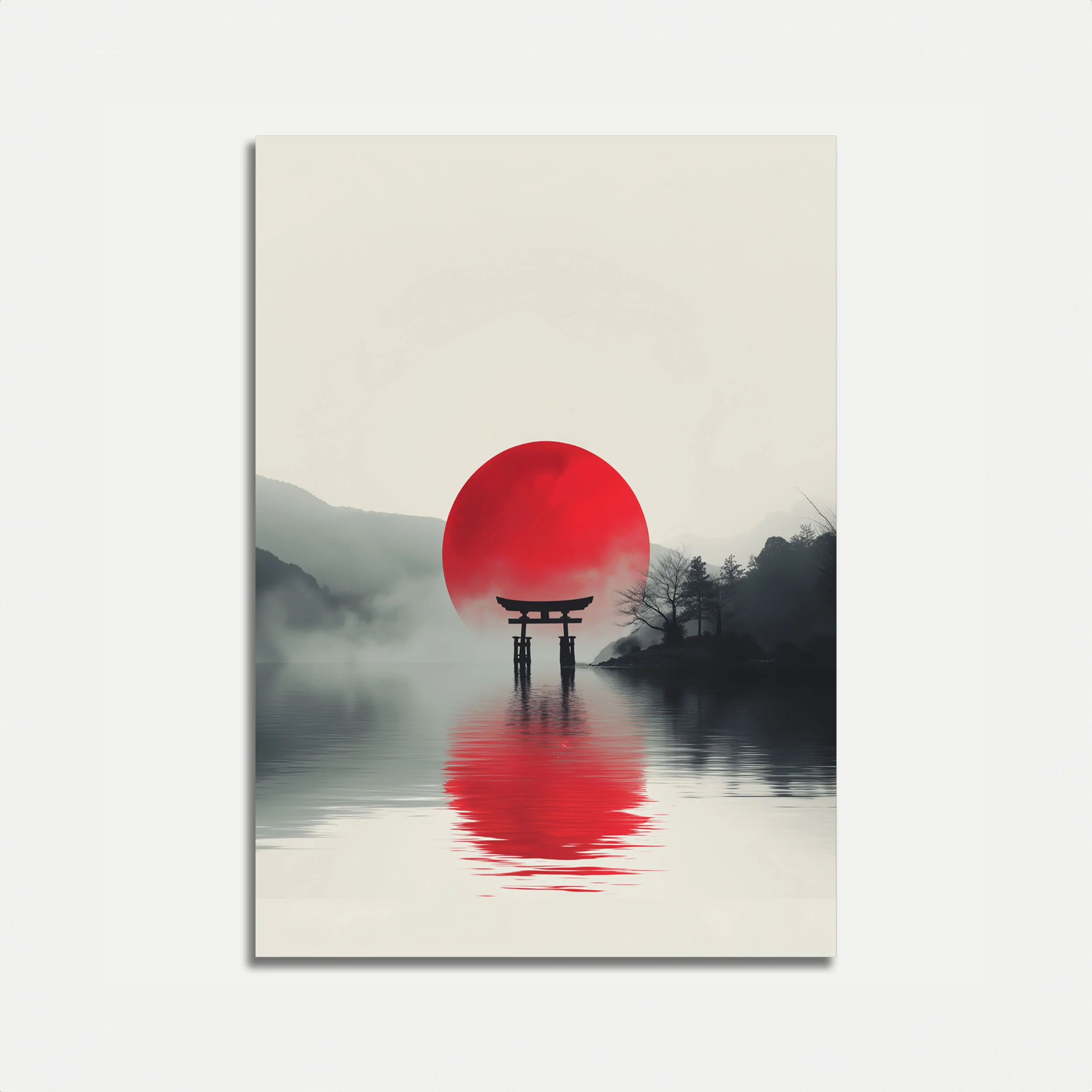 Japanese Temple Sunset Poster