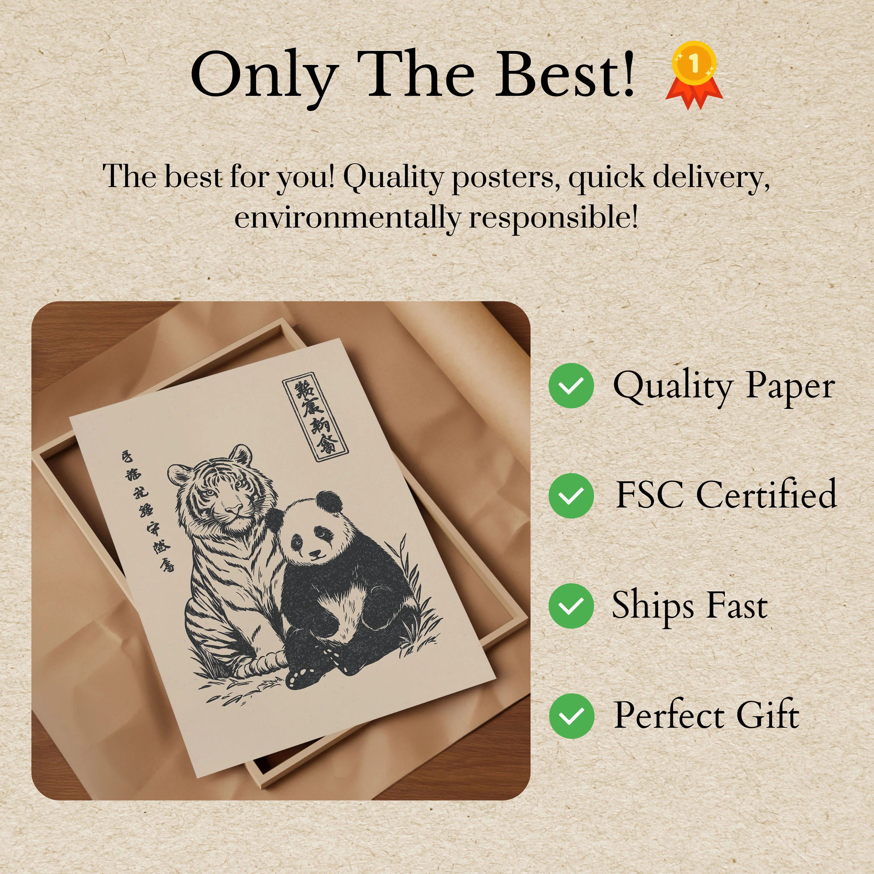 Japanese Tiger and Panda Poster - Image 3