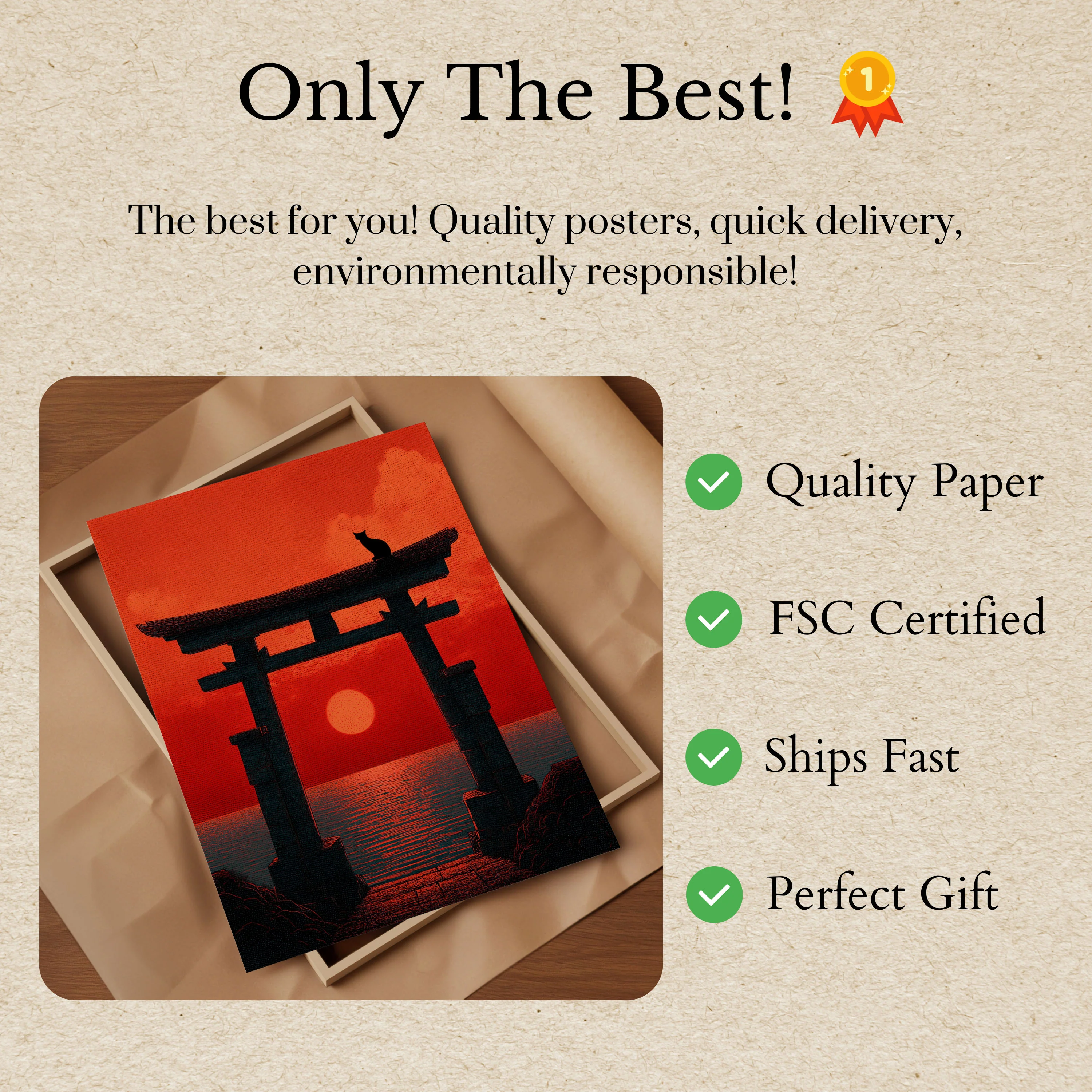 Japanese Torii Gate Sunset Poster - Image 3