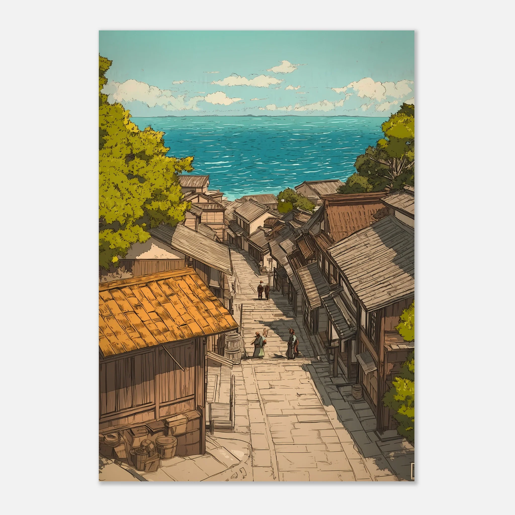 Japanese Village by the Sea – Poster - Image 6