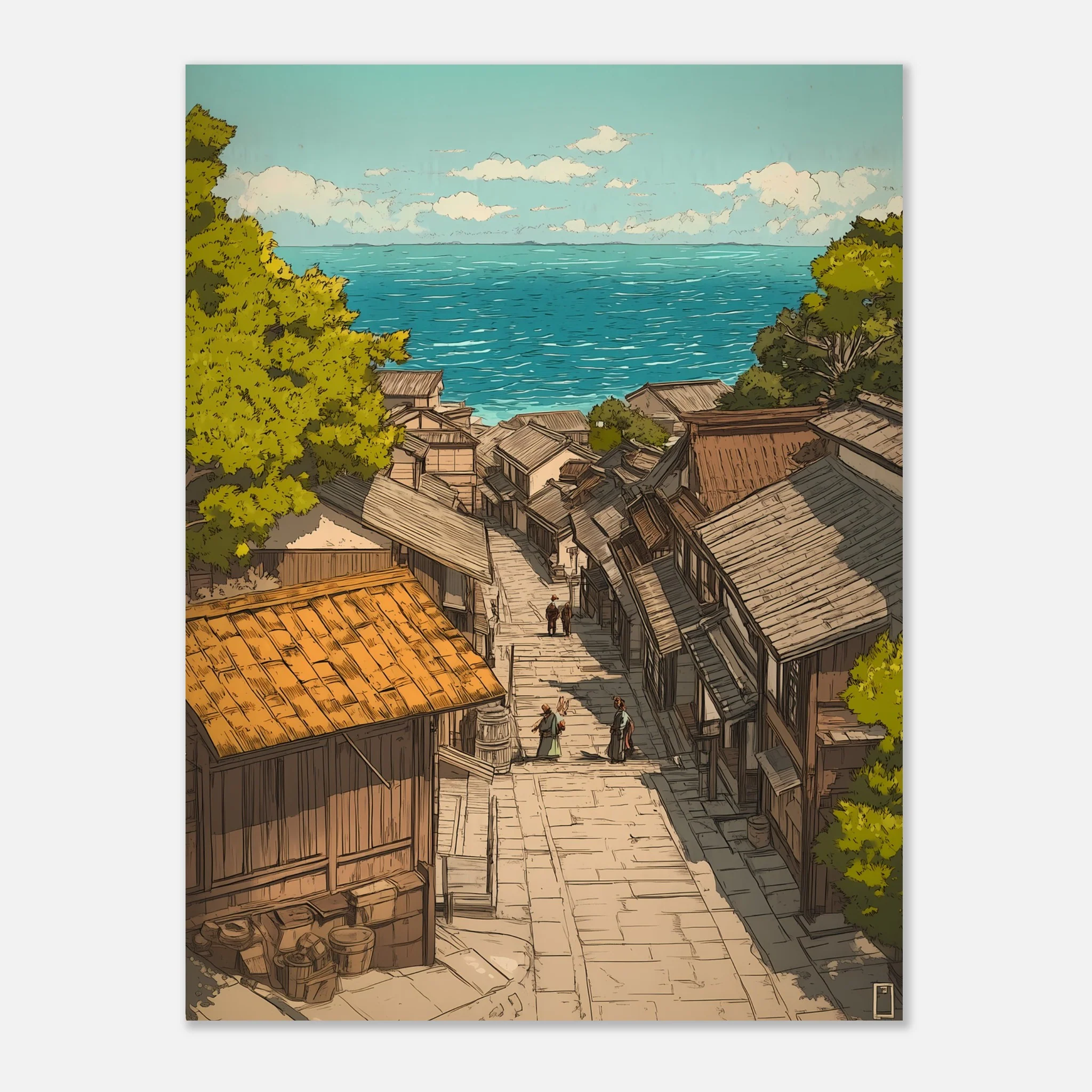 Japanese Village by the Sea – Poster - Image 9