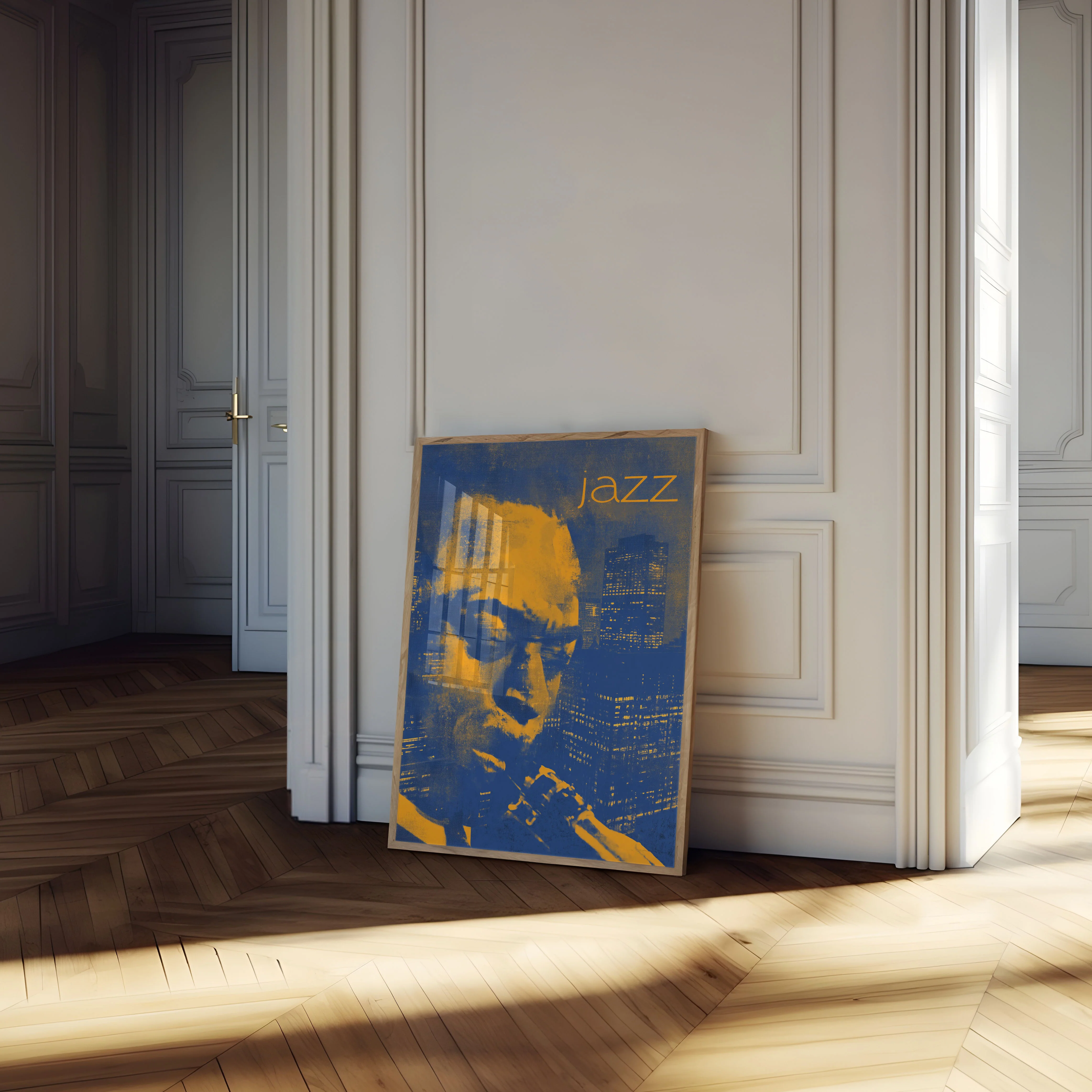 Jazz Musician Blue City Poster - Image 4