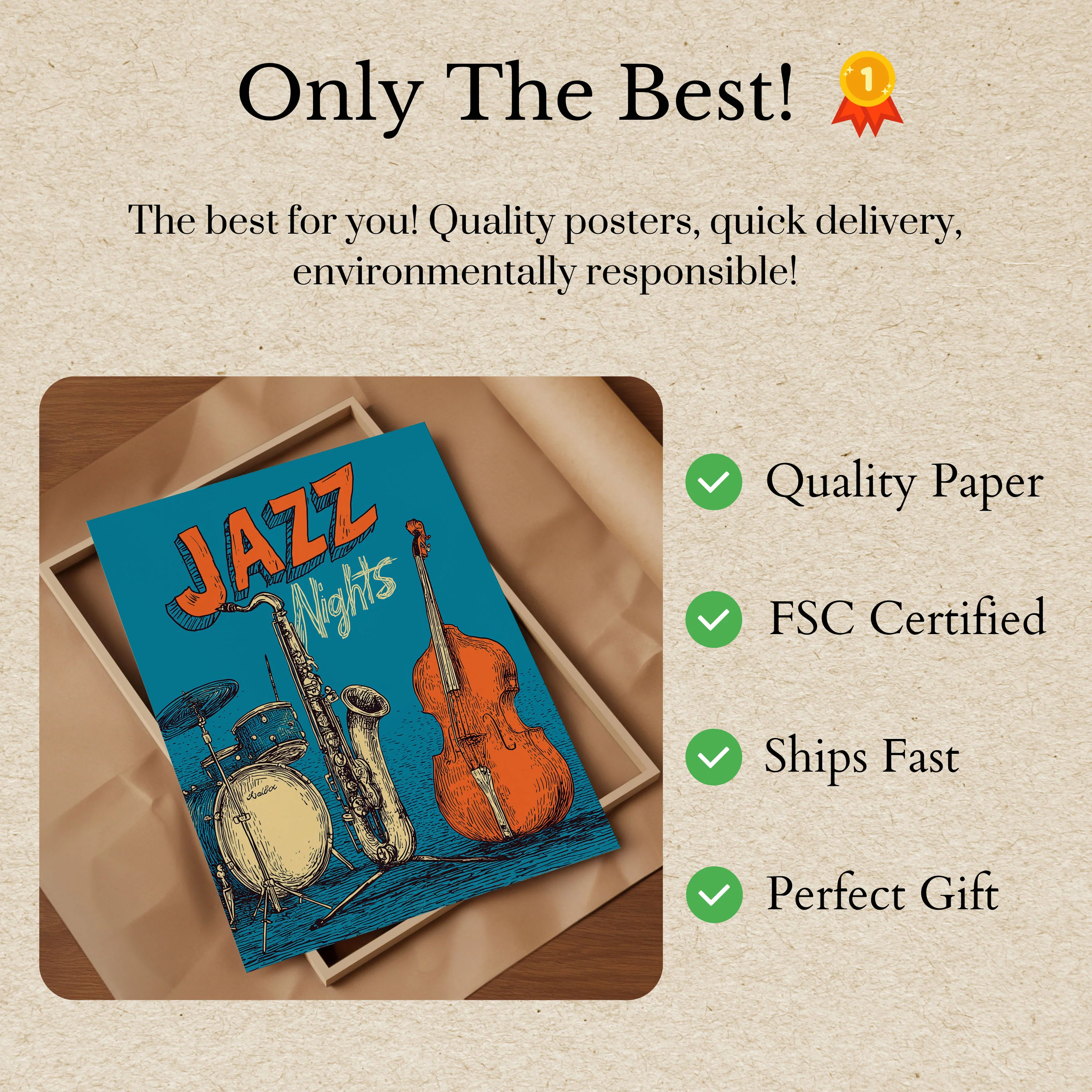 Jazz Nights Musical Instruments Poster - Image 3