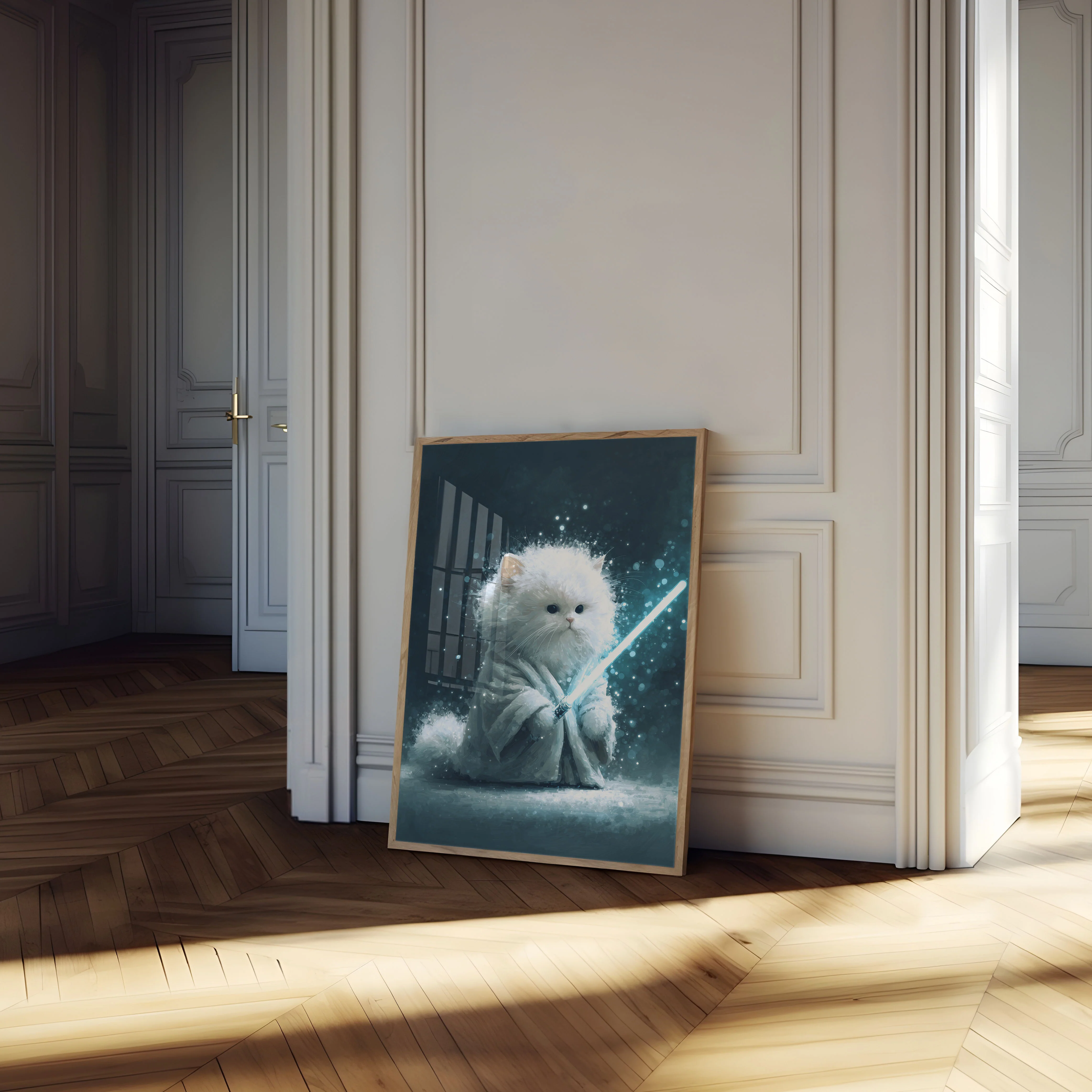 Jedi Cat with Lightsaber Poster - Image 4