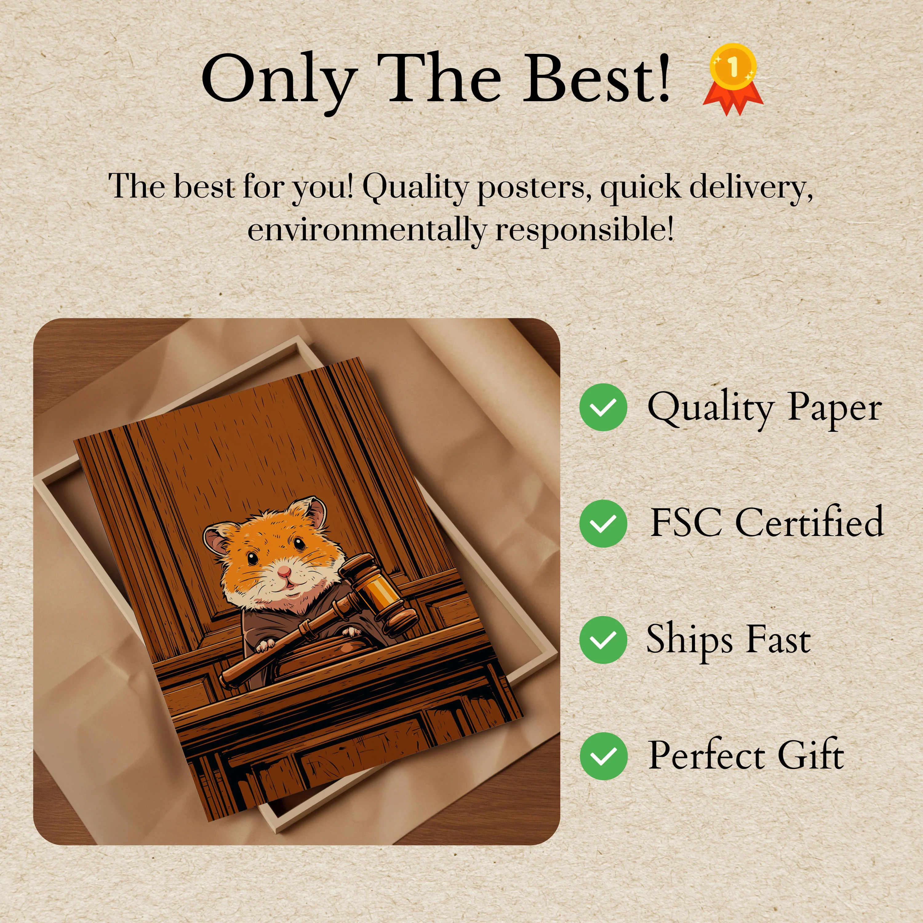 Judge Hamster With Gavel Poster - Image 3