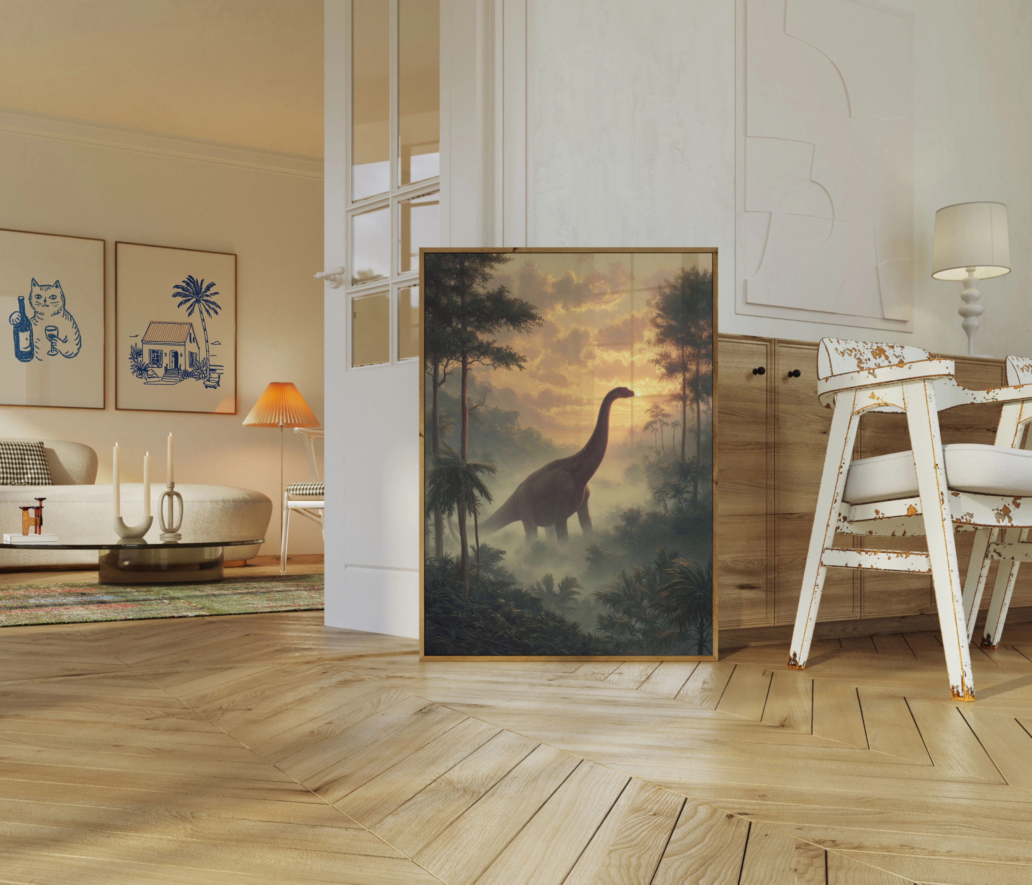 Jurassic Sunrise Dinosaur Poster - Image 5