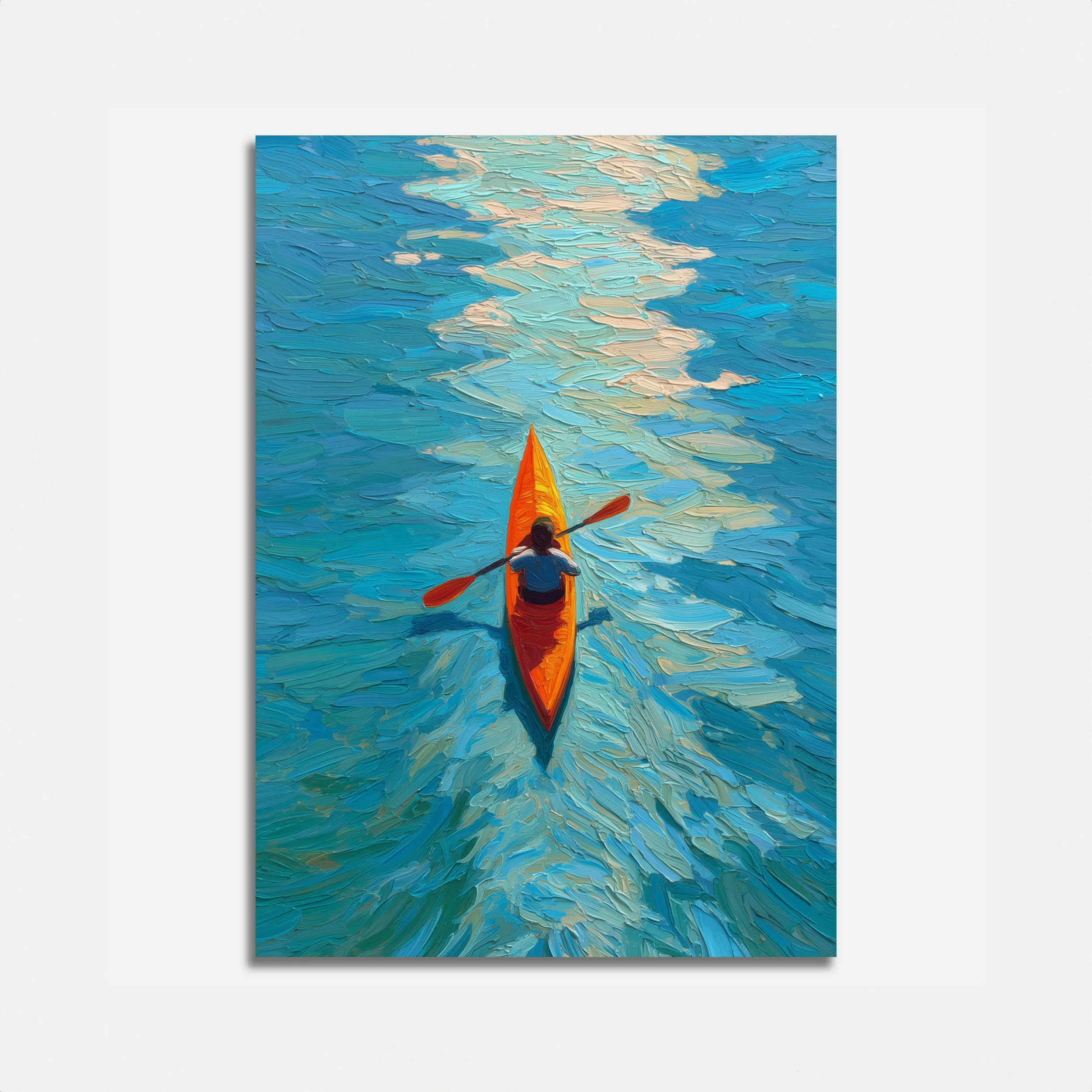 Kayaker in Turquoise Waters Poster