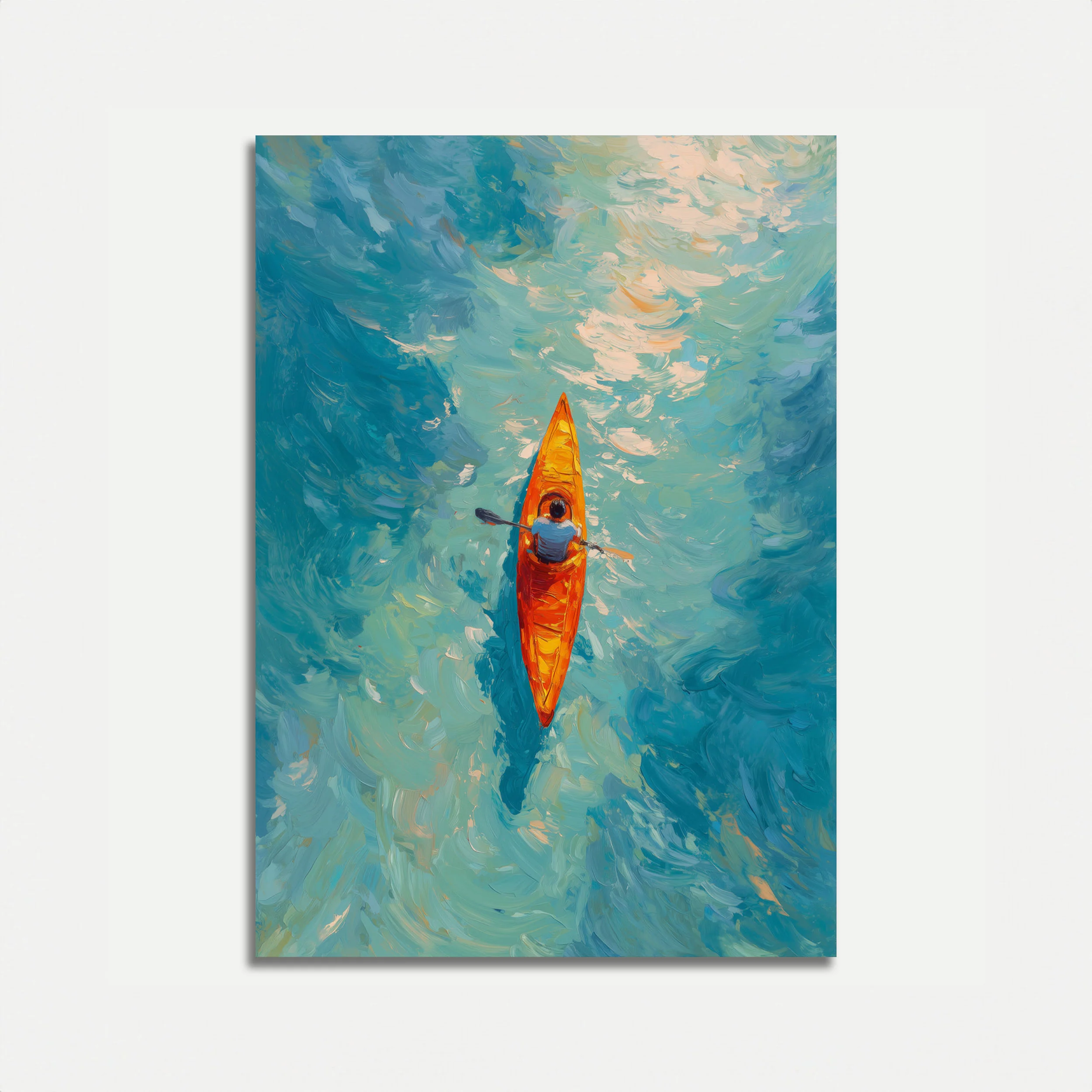 Kayaker on Turquoise Waters Poster