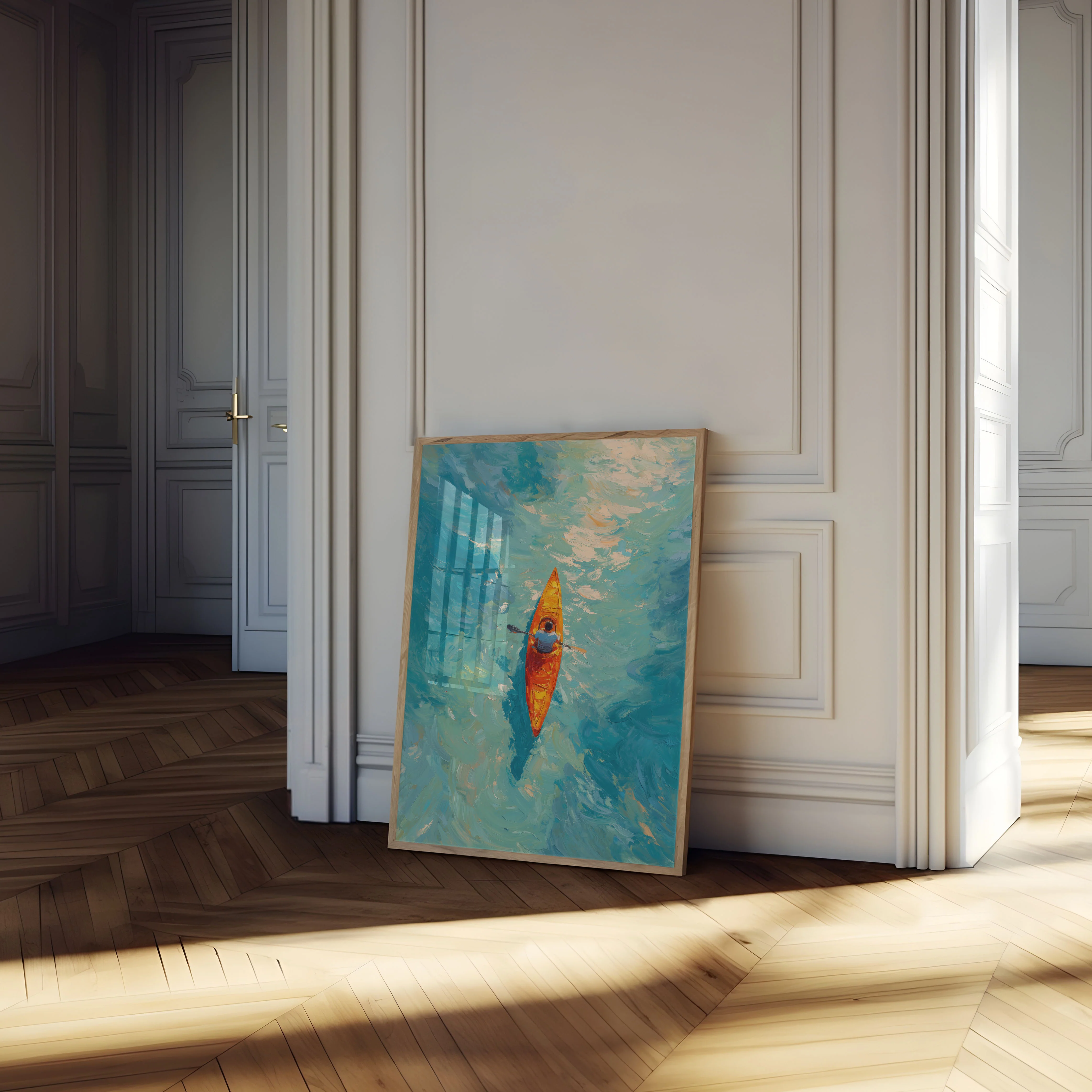 Kayaker on Turquoise Waters Poster - Image 4