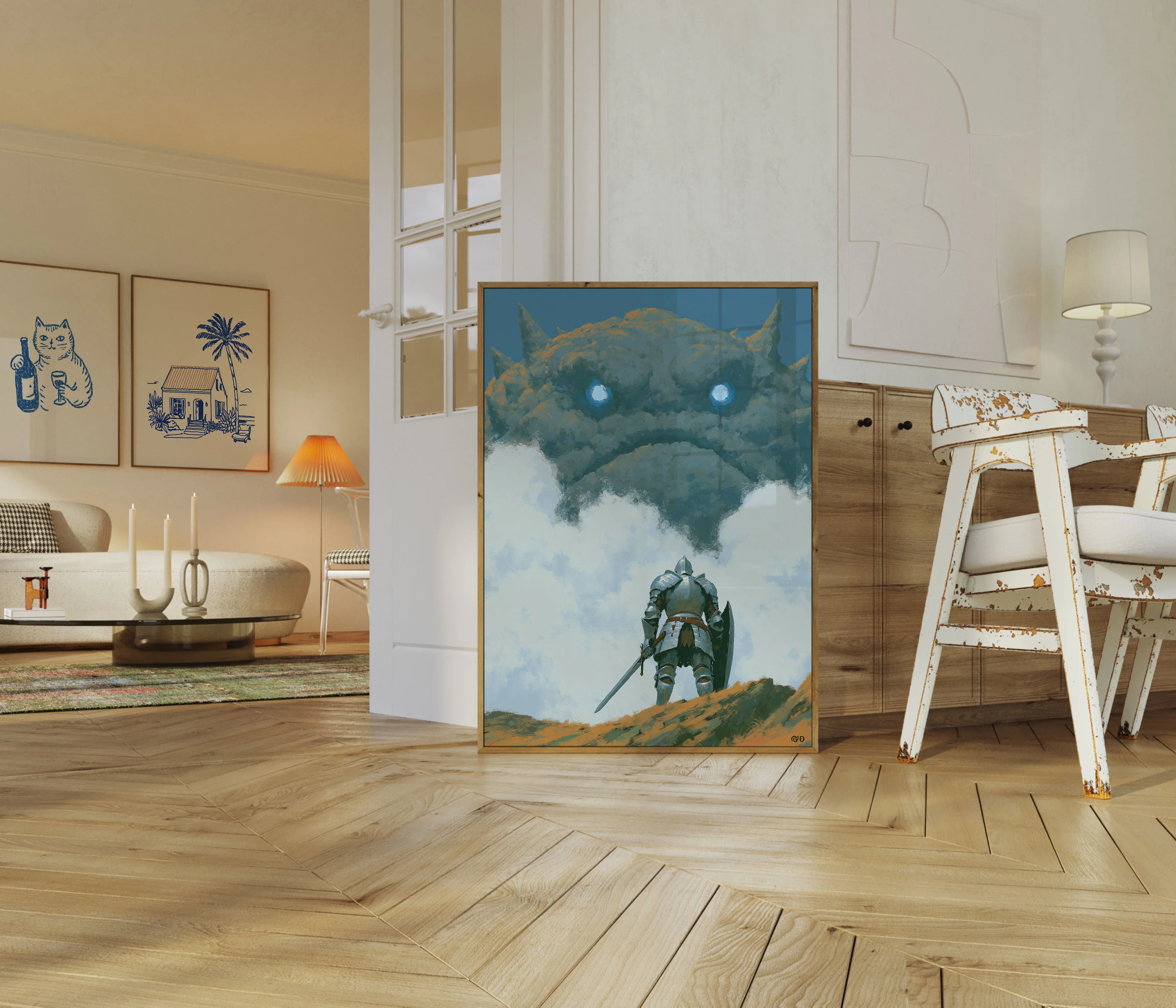 Knight Facing Stone Monster Poster - Image 5
